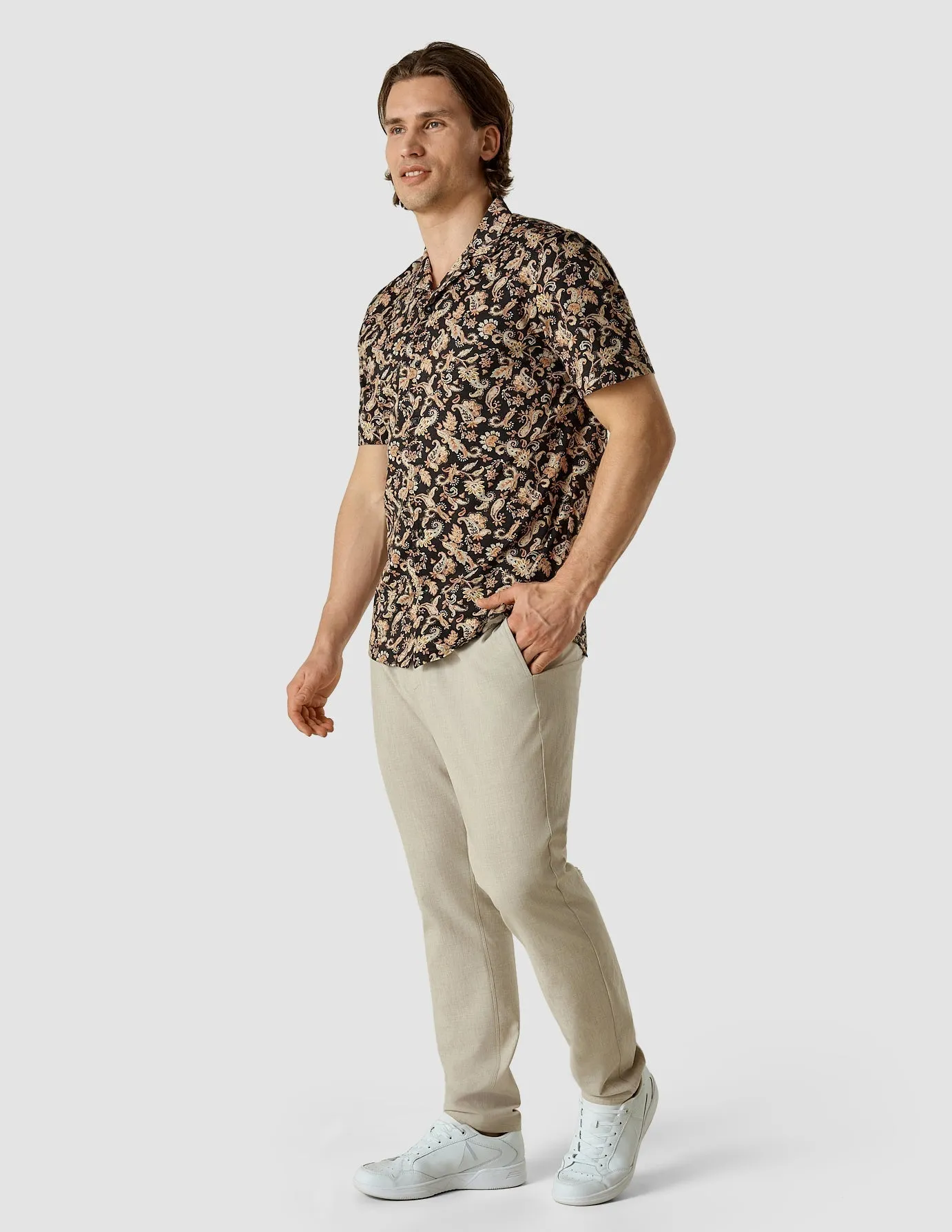Bowling Short Sleeve Shirt Dark Paisley