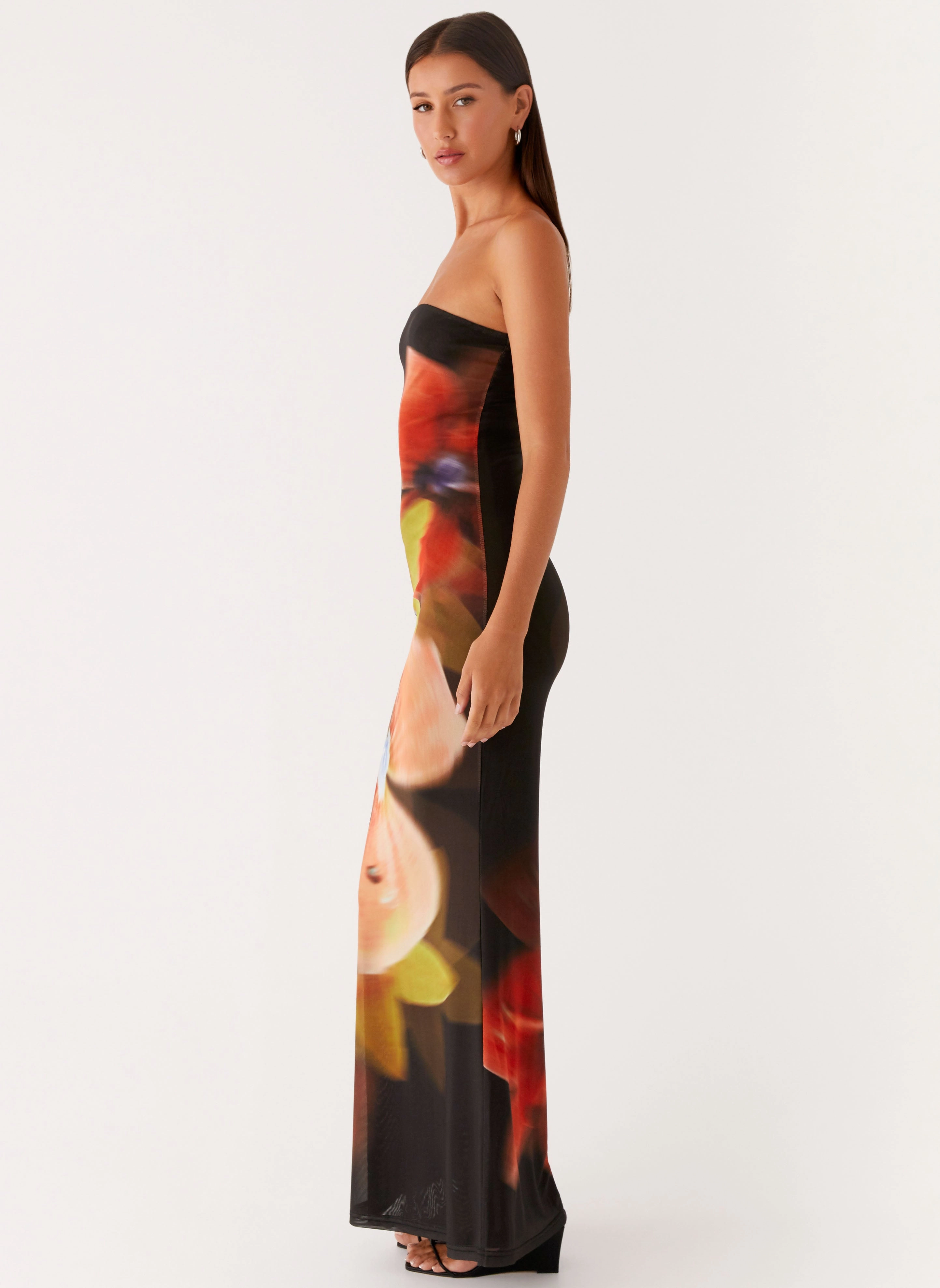 Jorja Maxi Dress - Moody Floral Flattering Design Wear Layered Volume