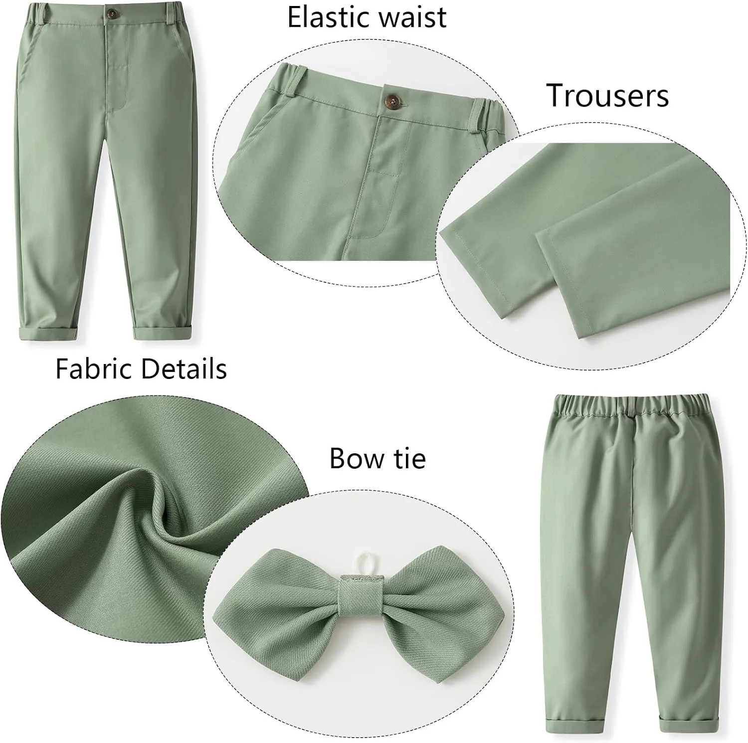 Boys 3Pcs Clothing Sets Cotton Long Sleeve Bowtie Shirts  Vest  Pants Casual Suit