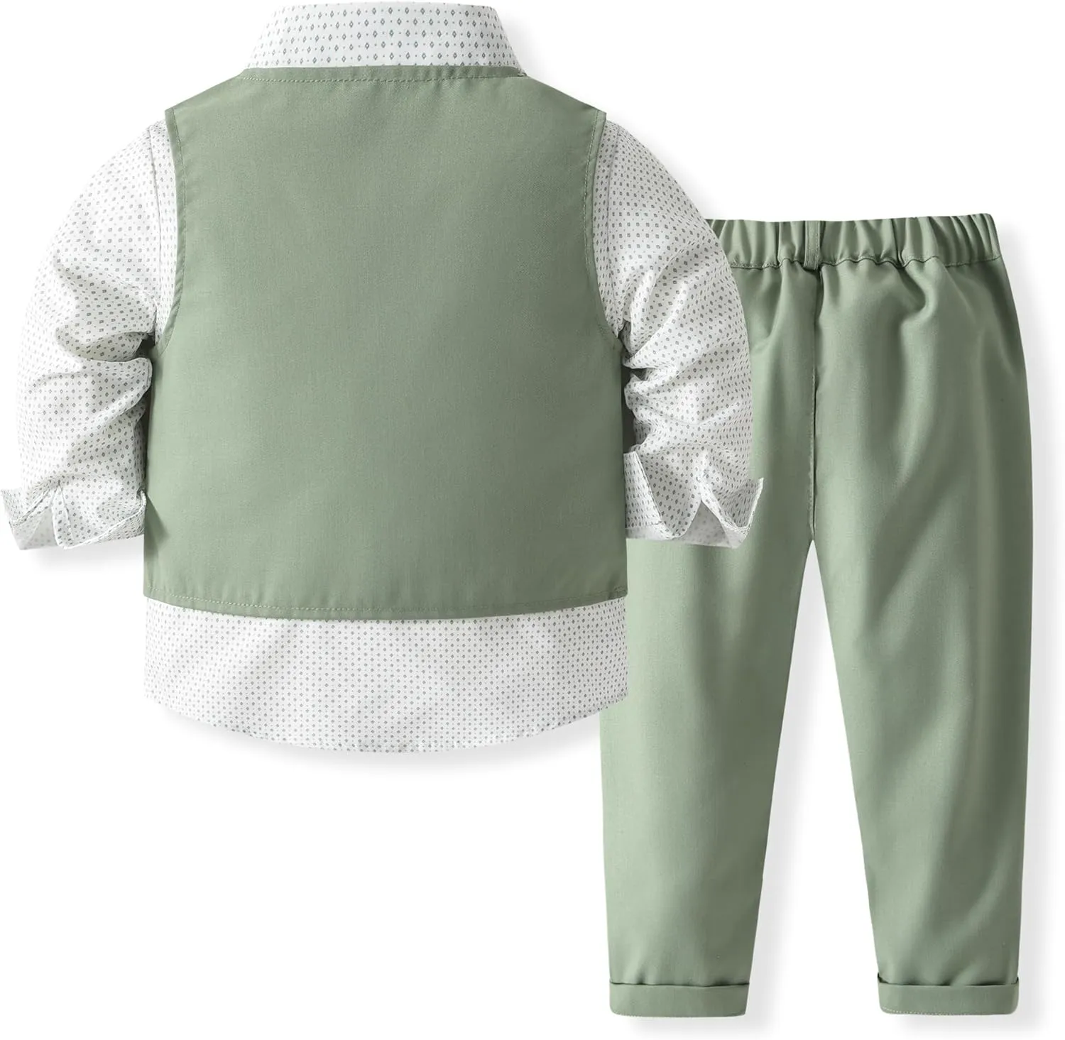 Boys 3Pcs Clothing Sets Cotton Long Sleeve Bowtie Shirts  Vest  Pants Casual Suit