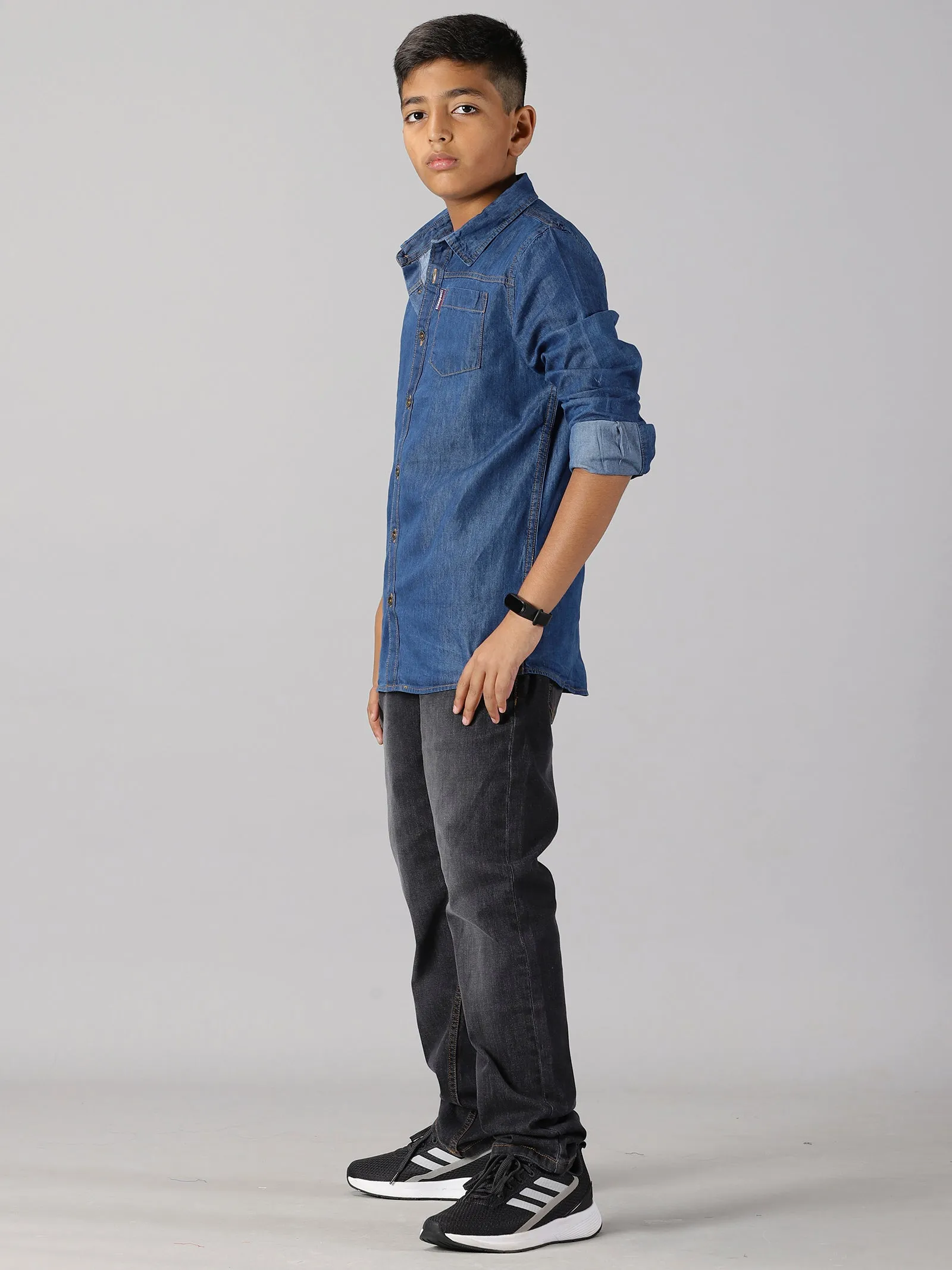Boys Full Sleeve Denim Shirts & Denim Pant Set