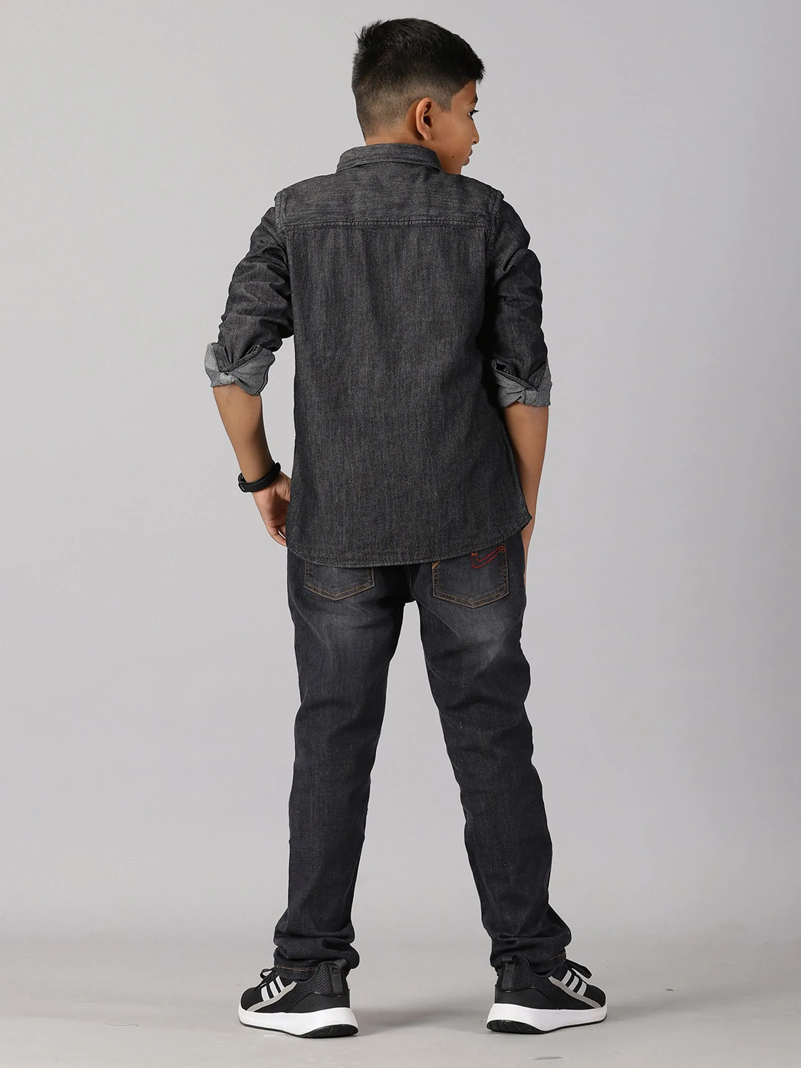 Boys Full Sleeve Denim Shirts & Denim Pant Set