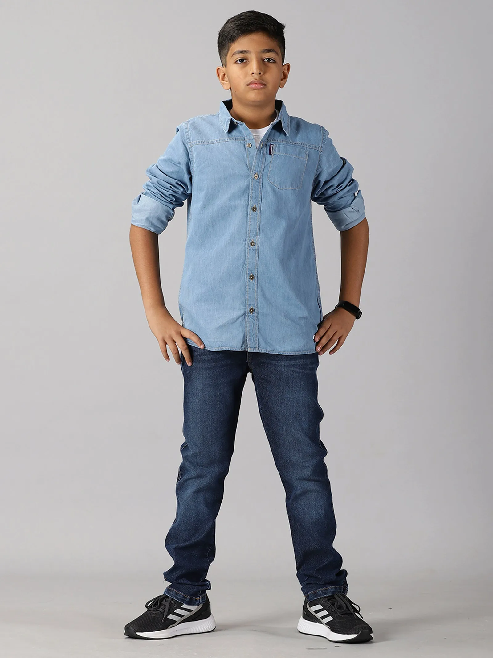 Boys Full Sleeve Denim Shirts & Denim Pant Set