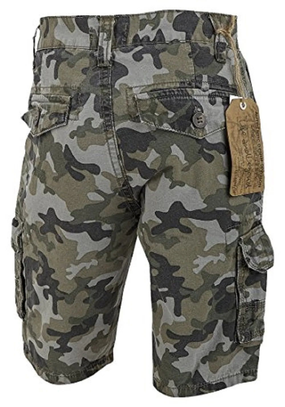 Boys Life & Legend Green Cotton Camouflage Combat Cargo Summer Shorts