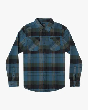 Boys That'll Work Plaid Long Sleeve Flannel Shirt - Hunter Green