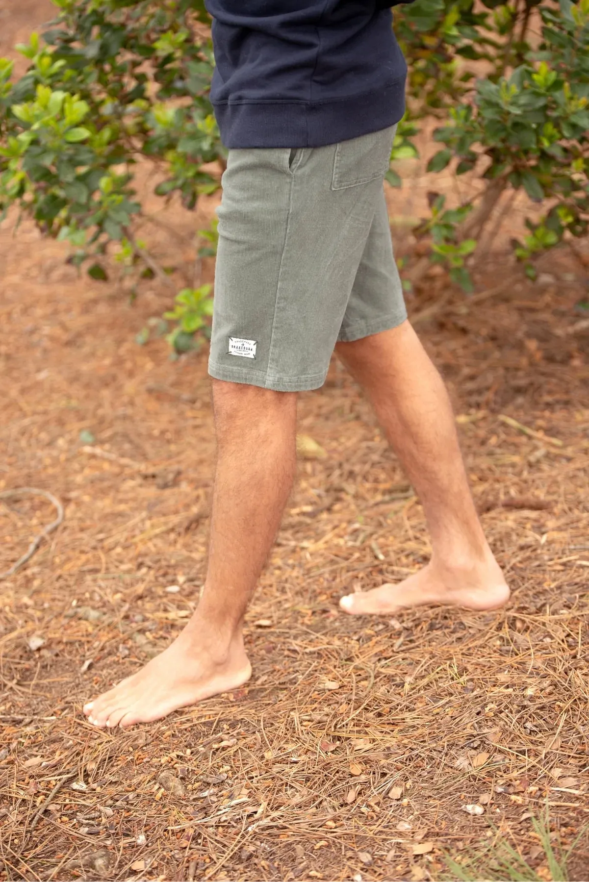Brakeburn Mens Corduroy Shorts - Khaki Green