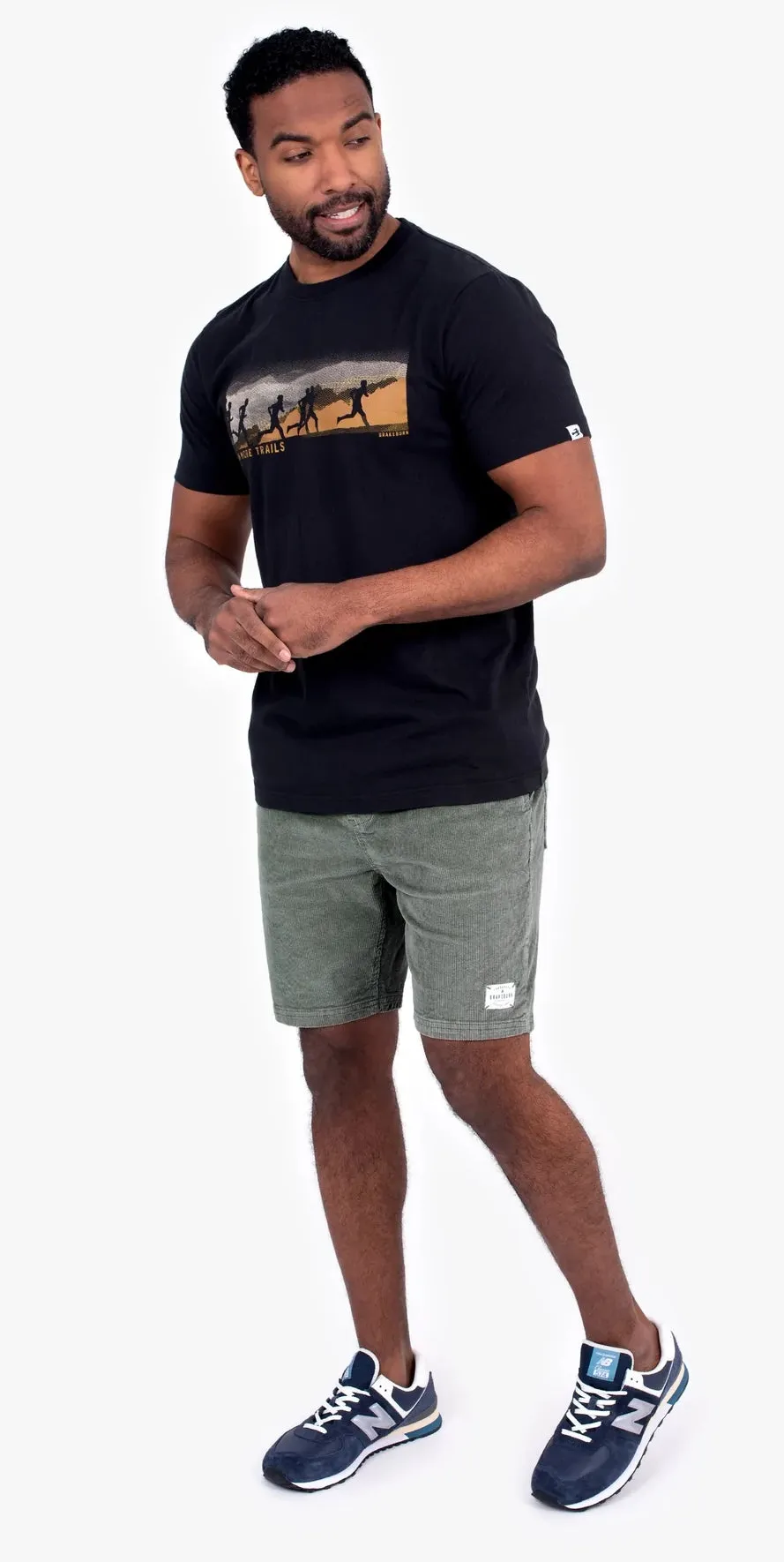 Brakeburn Mens Corduroy Shorts - Khaki Green