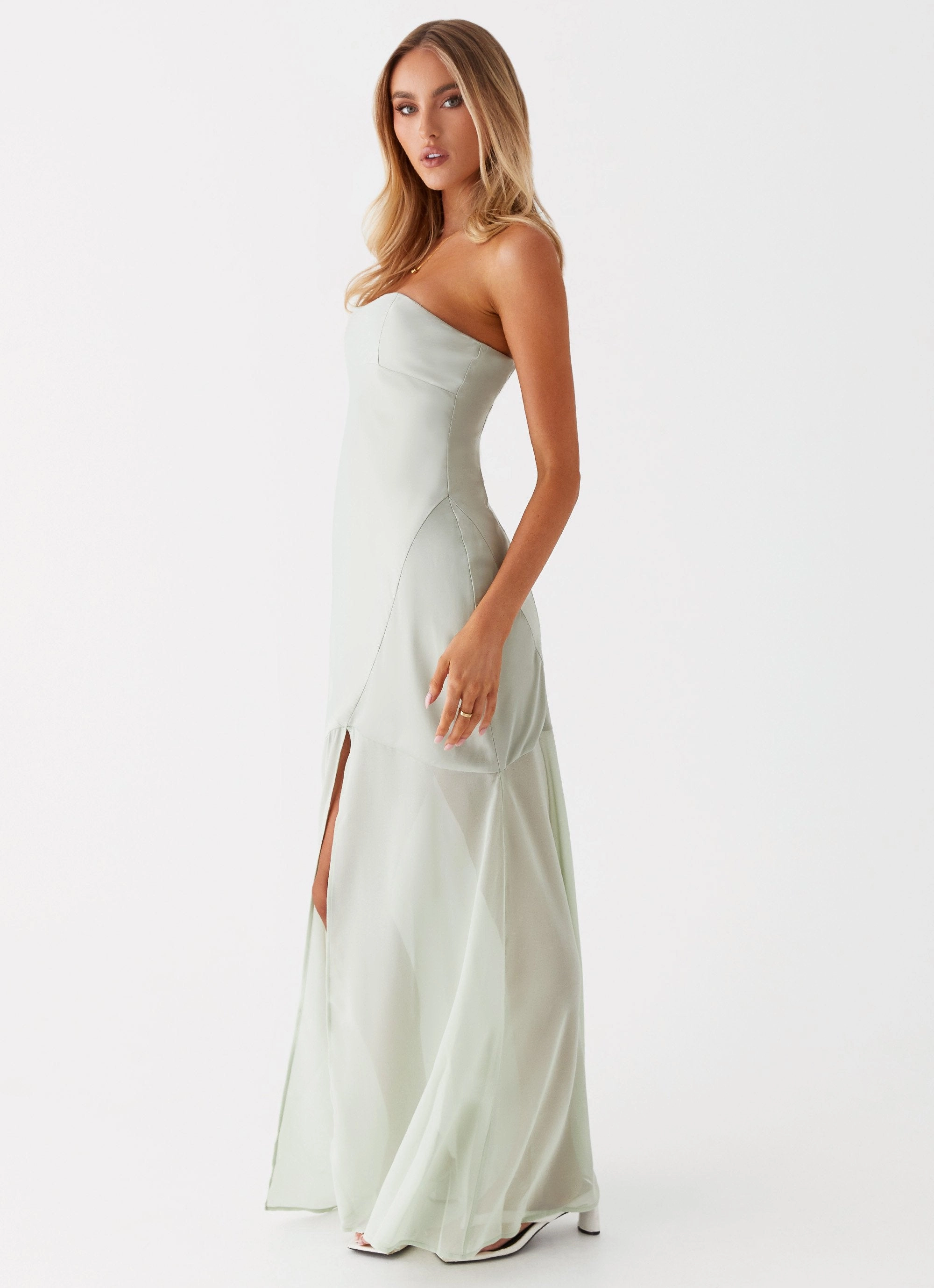 Structured-Shape Cocktail-Party Brea Maxi Dress - Sage