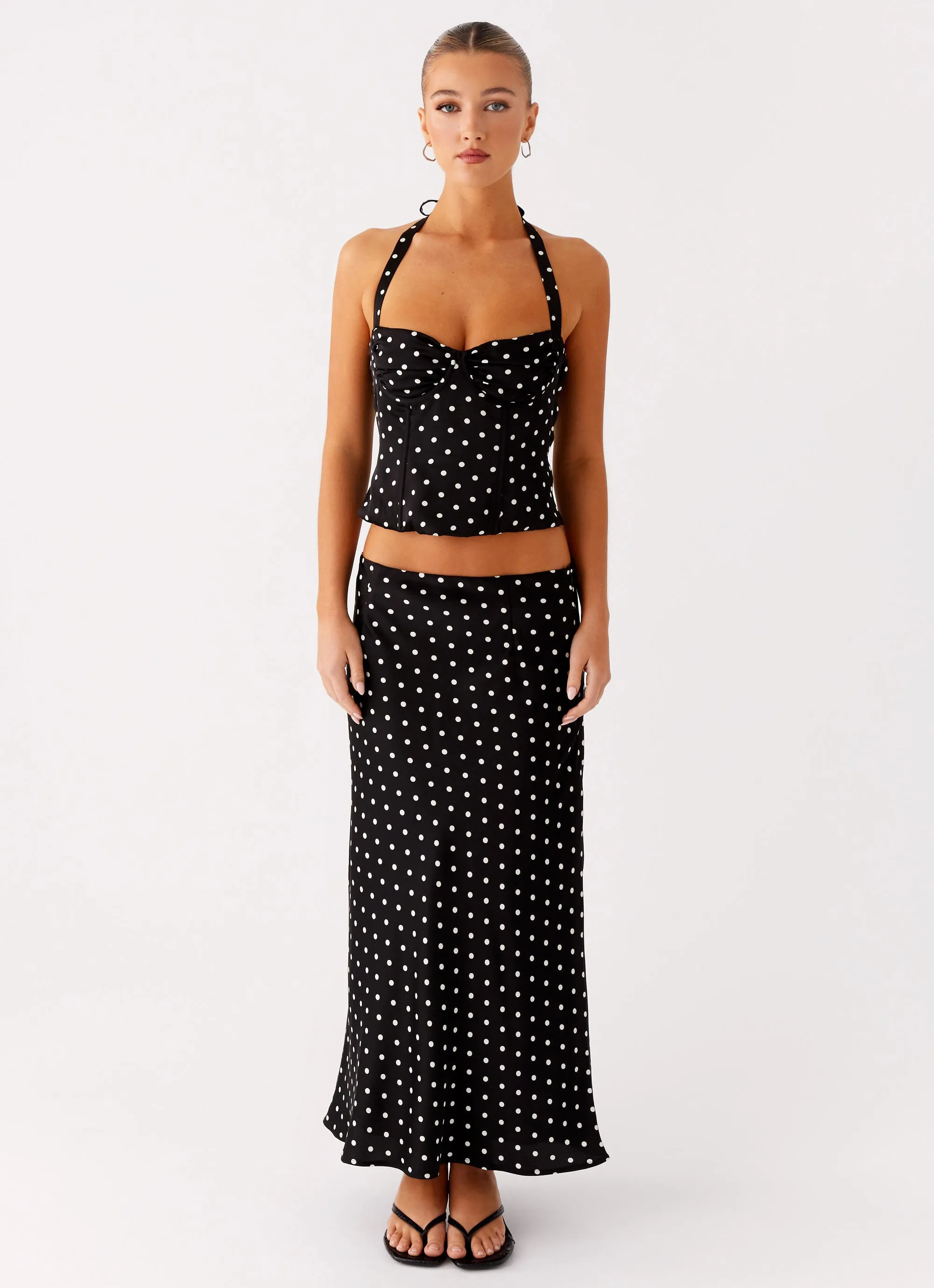 ContouredPanels Breanne Top - Black Polka Dot