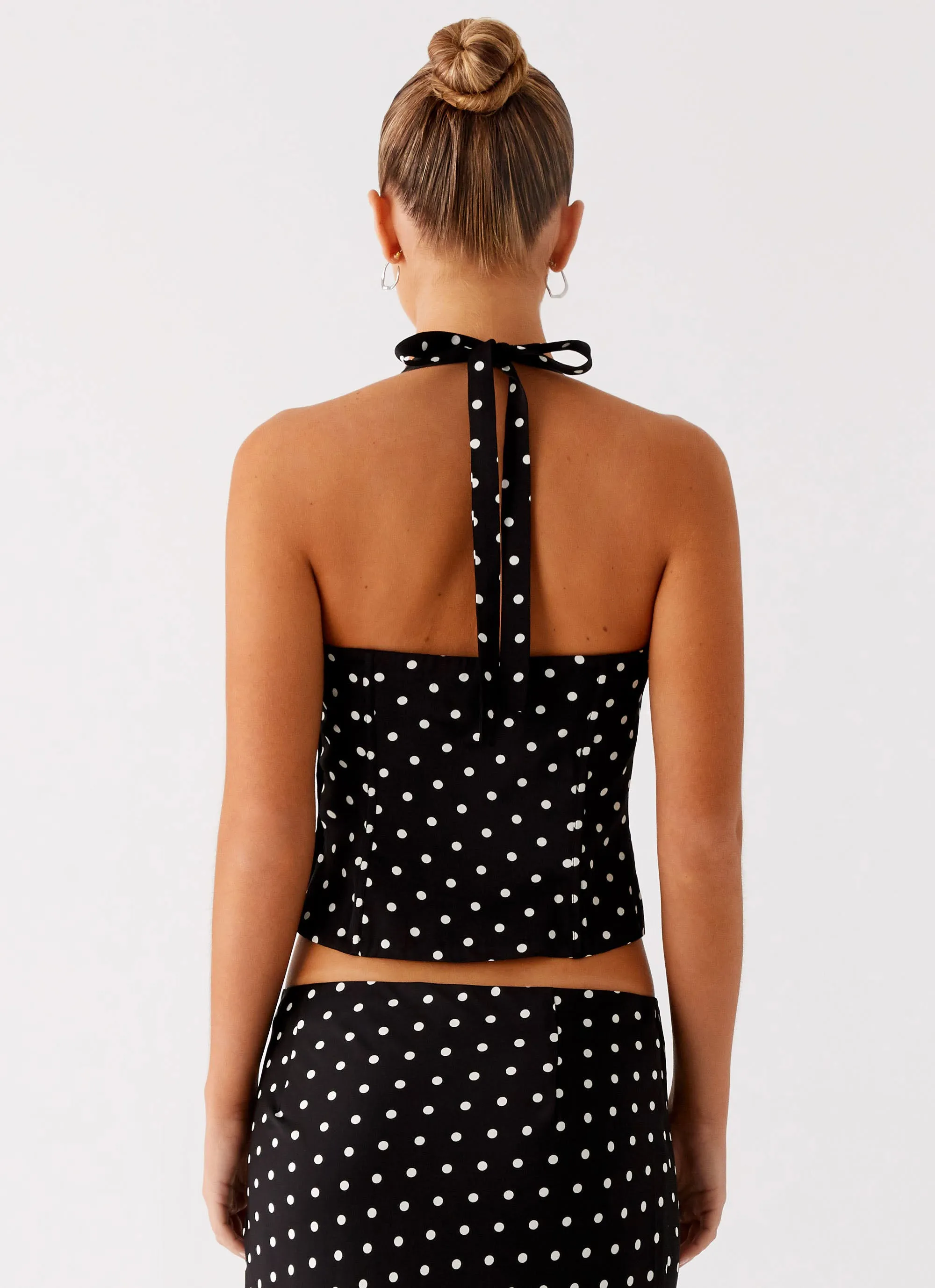 Classic Polo Breanne Top - Black Polka Dot