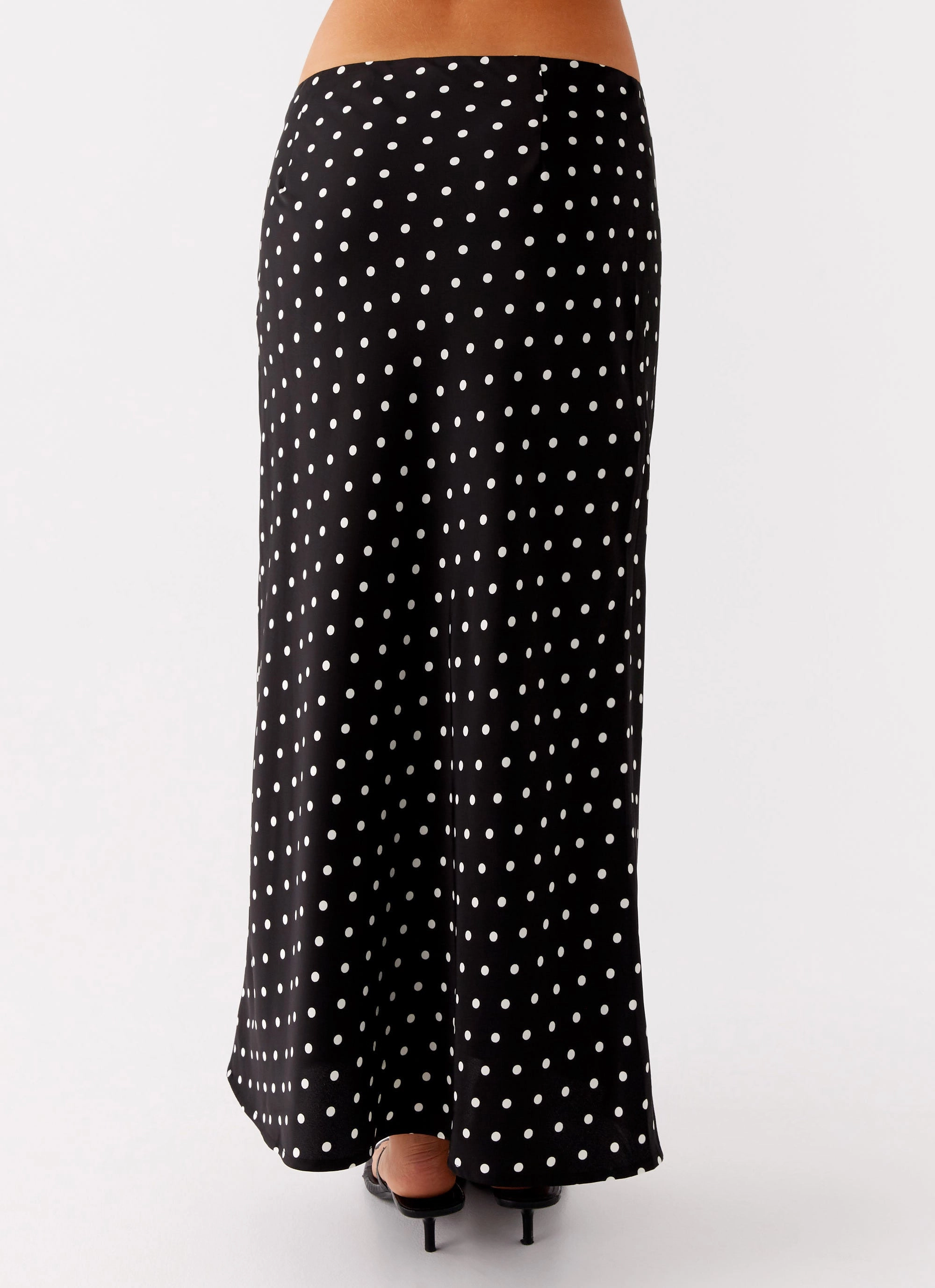 Practical Fit Easy Access Breanne Midi Skirt - Black Polka Dot