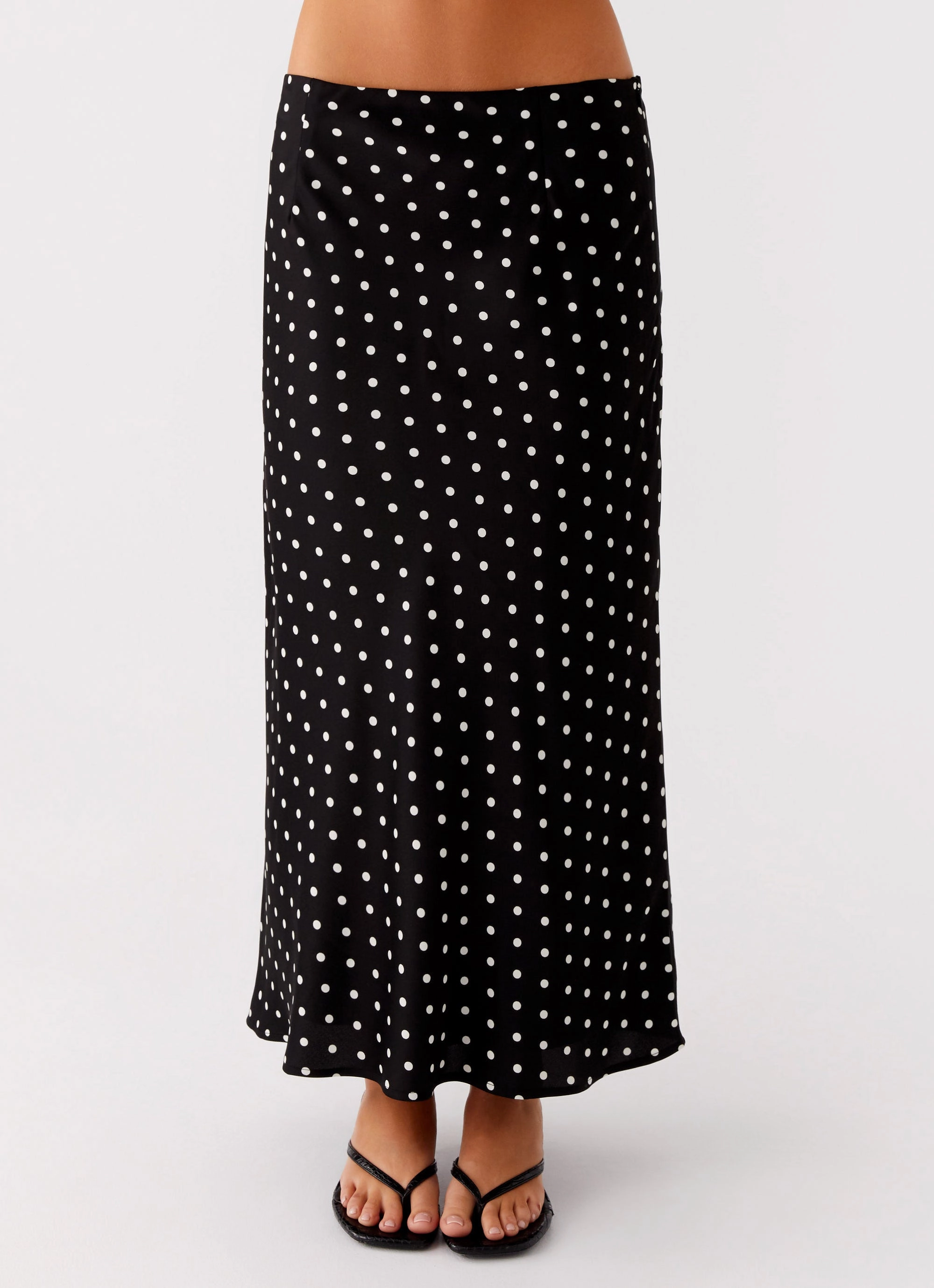 Breanne Midi Skirt - Black Polka Dot Stay Flexible SecureClosures