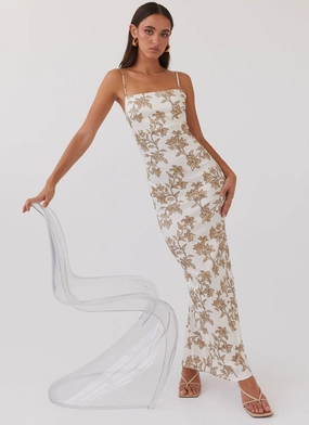 Clean Base Curve Friendly Lara Satin Maxi Dress - Hazel Bloom