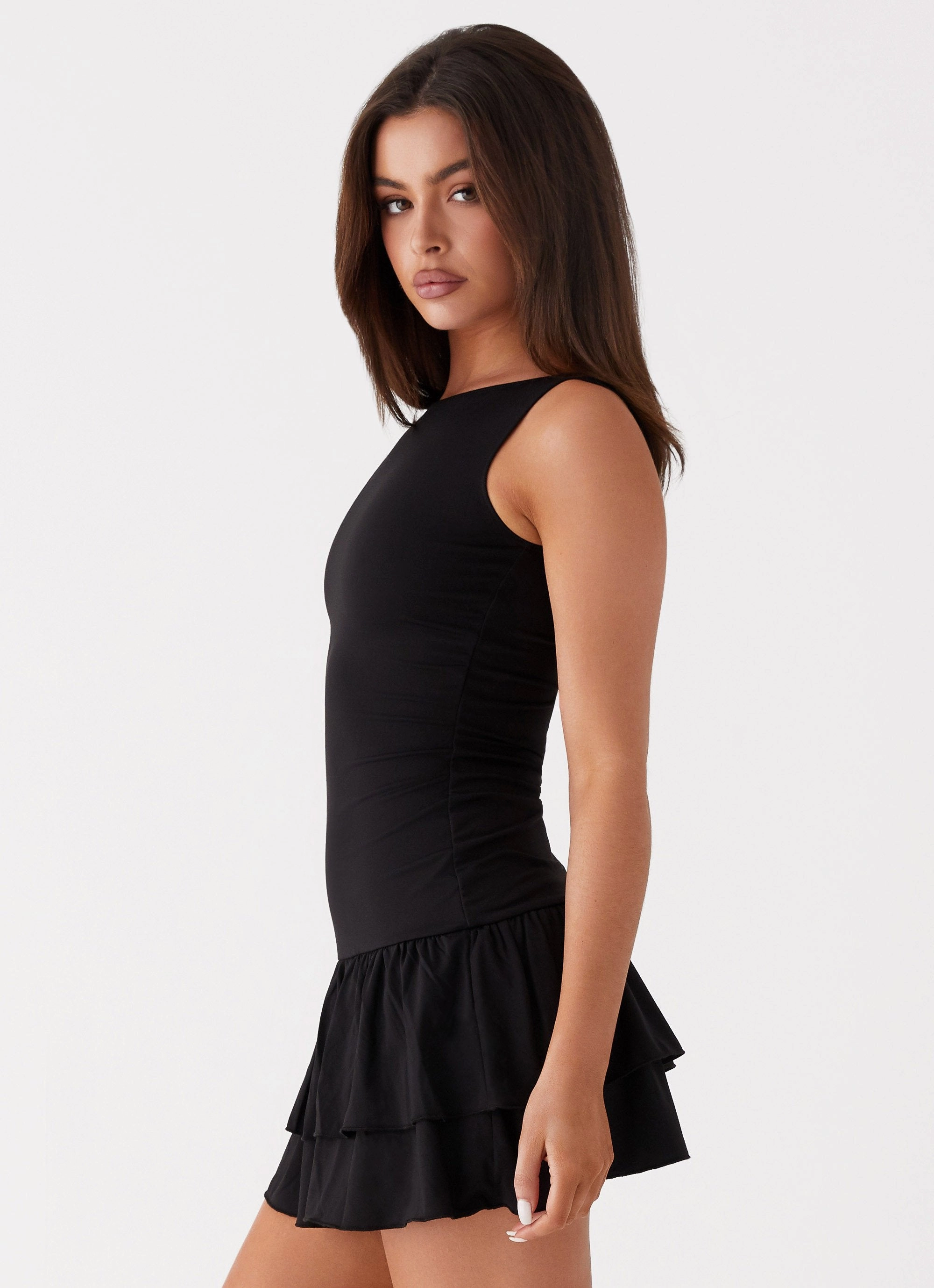 Work Ready Body Ease Rhiannon Frill Mini Dress - Black