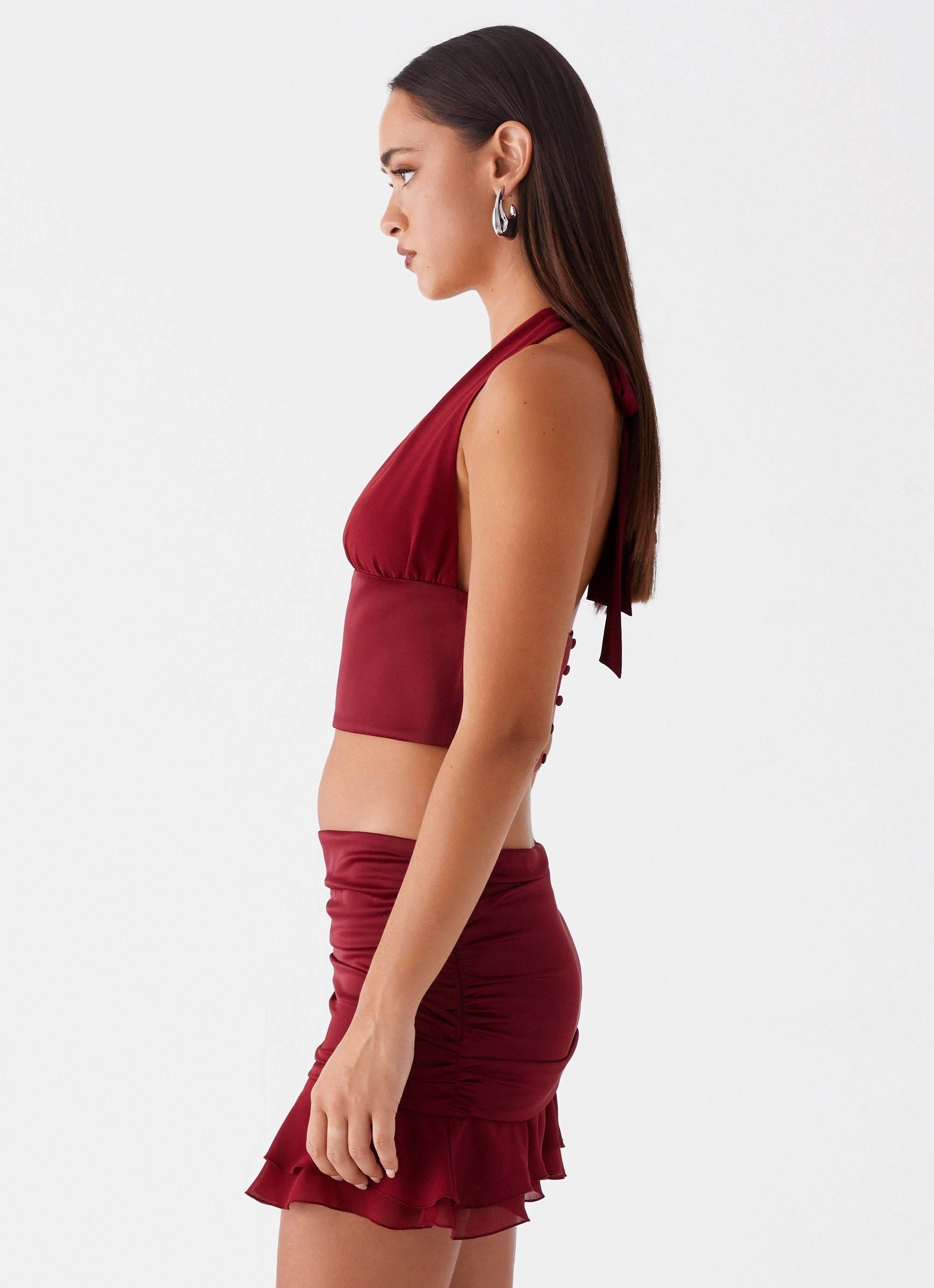 Kitty Chiffon Halter Top - Cherry Red FlexibleSole