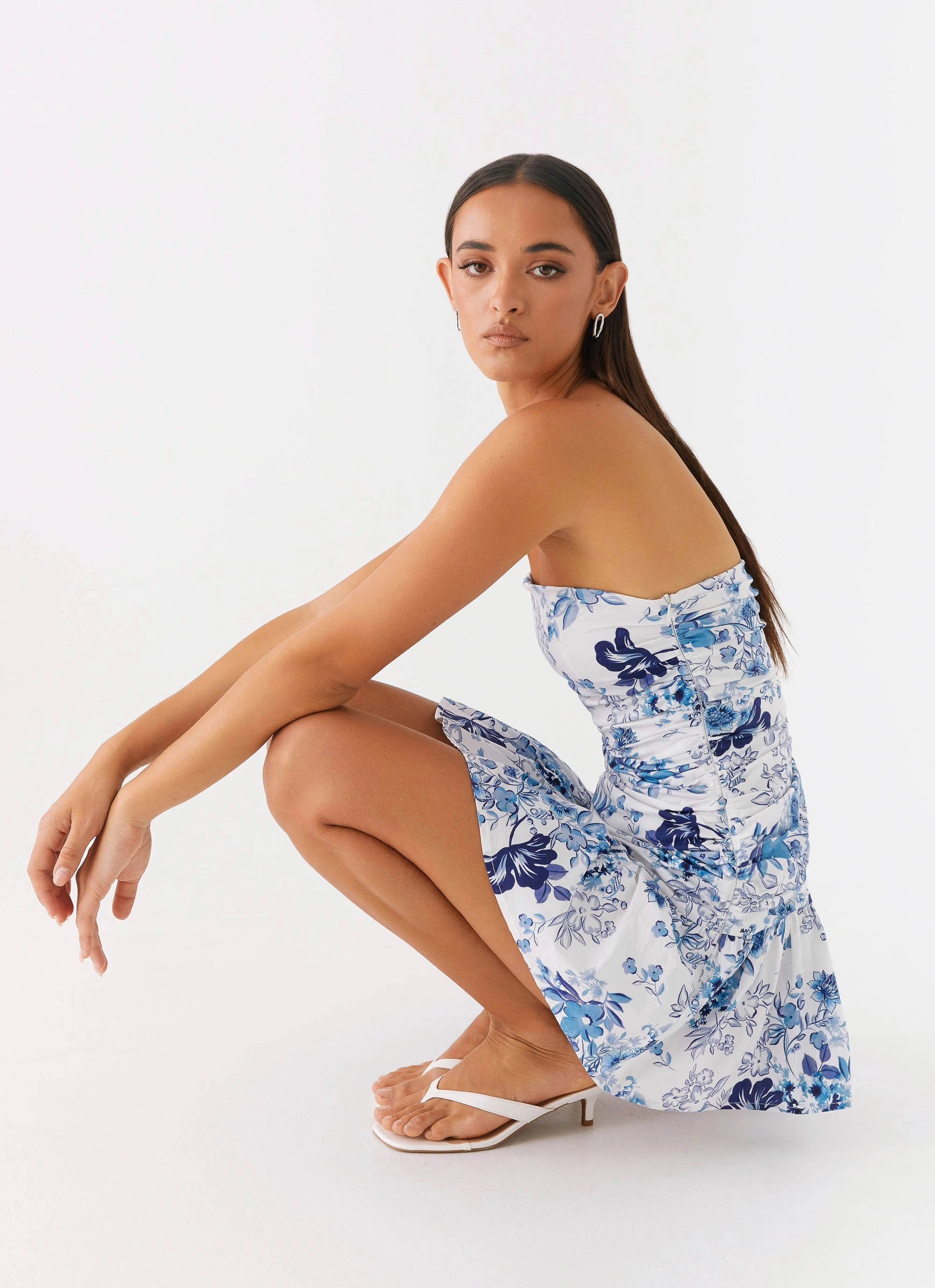 Sleek Wear Carmel Mini Dress - Serene Sky Floral