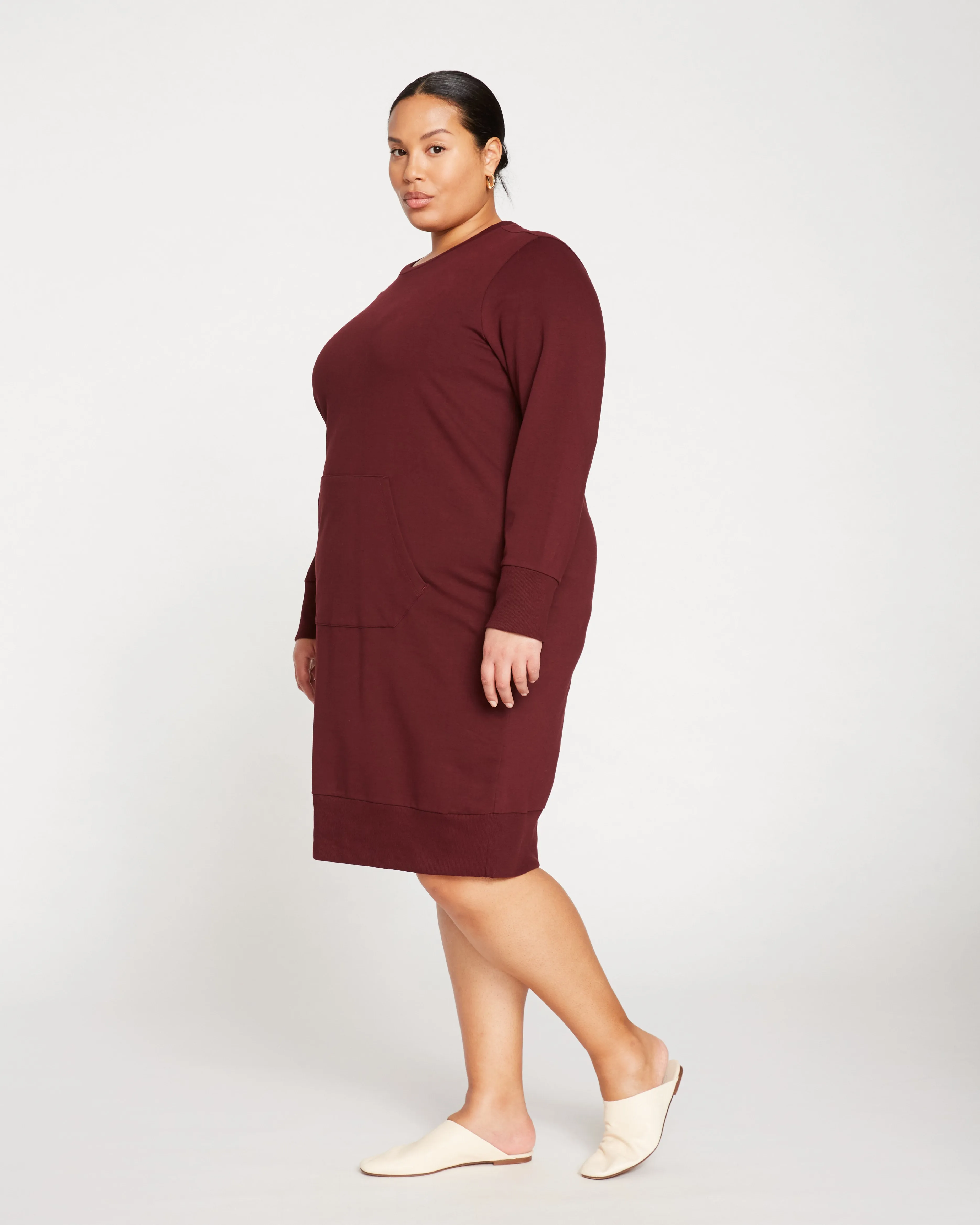 Bree Sweatshirt Dress - Black Cherry