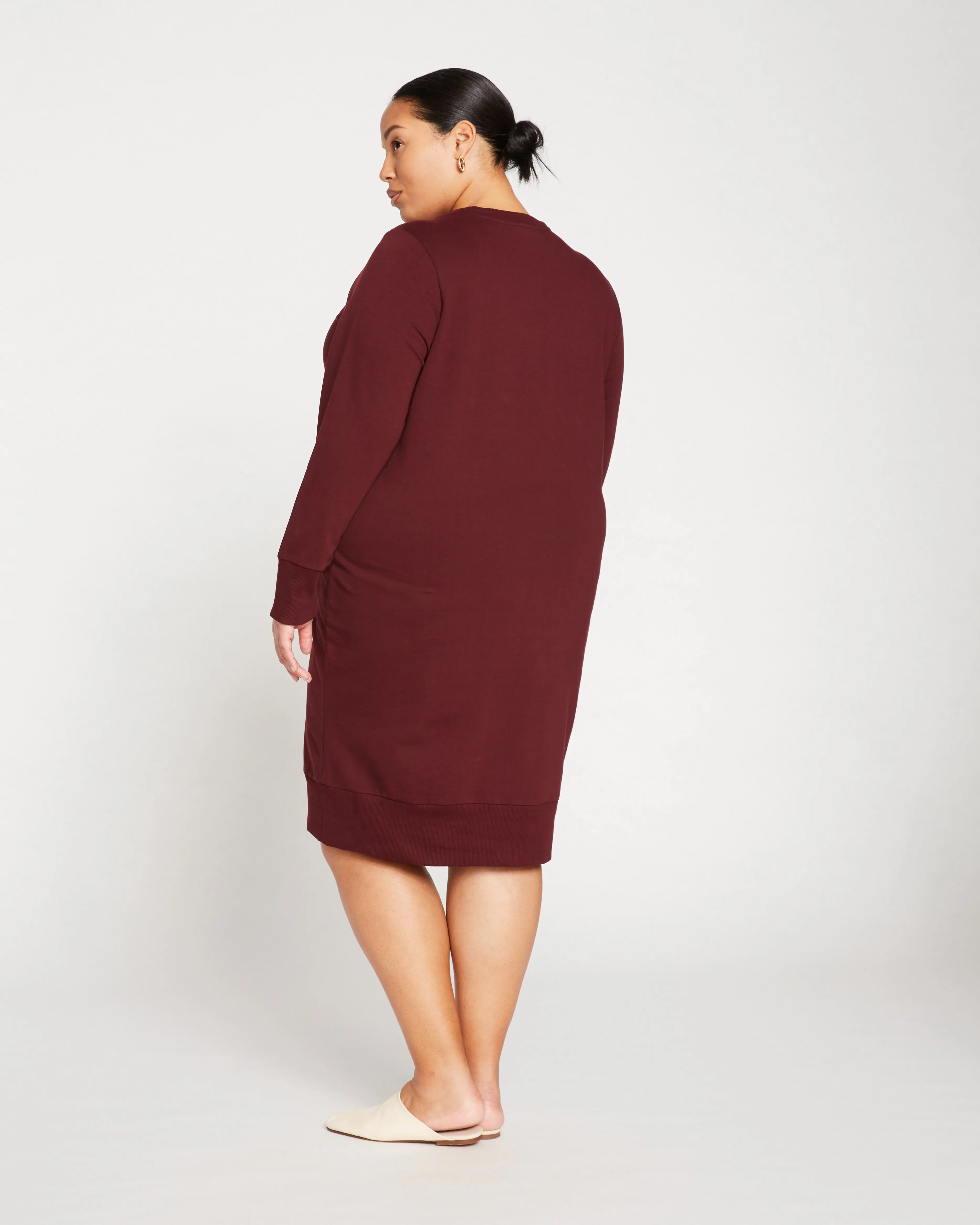 Bree Sweatshirt Dress - Black Cherry