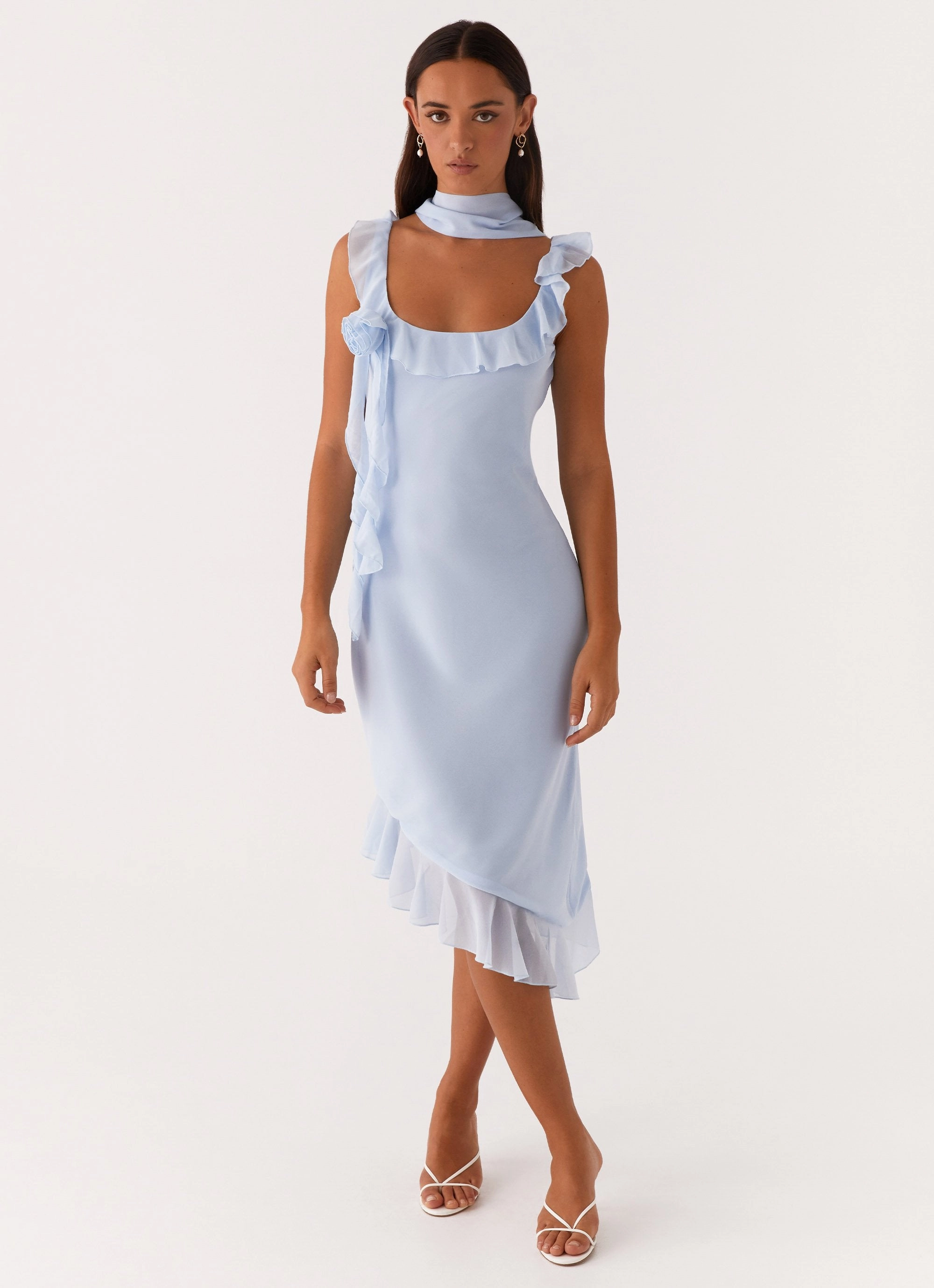 Fariday Midi Dress - Blue Vibrant evening gown Resort-Wear