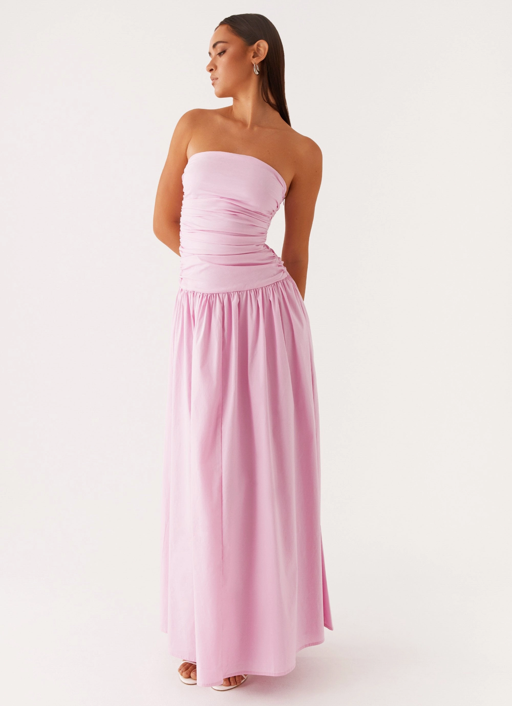 Carmel Maxi Dress - Pink Formal Outfit Square-Neck