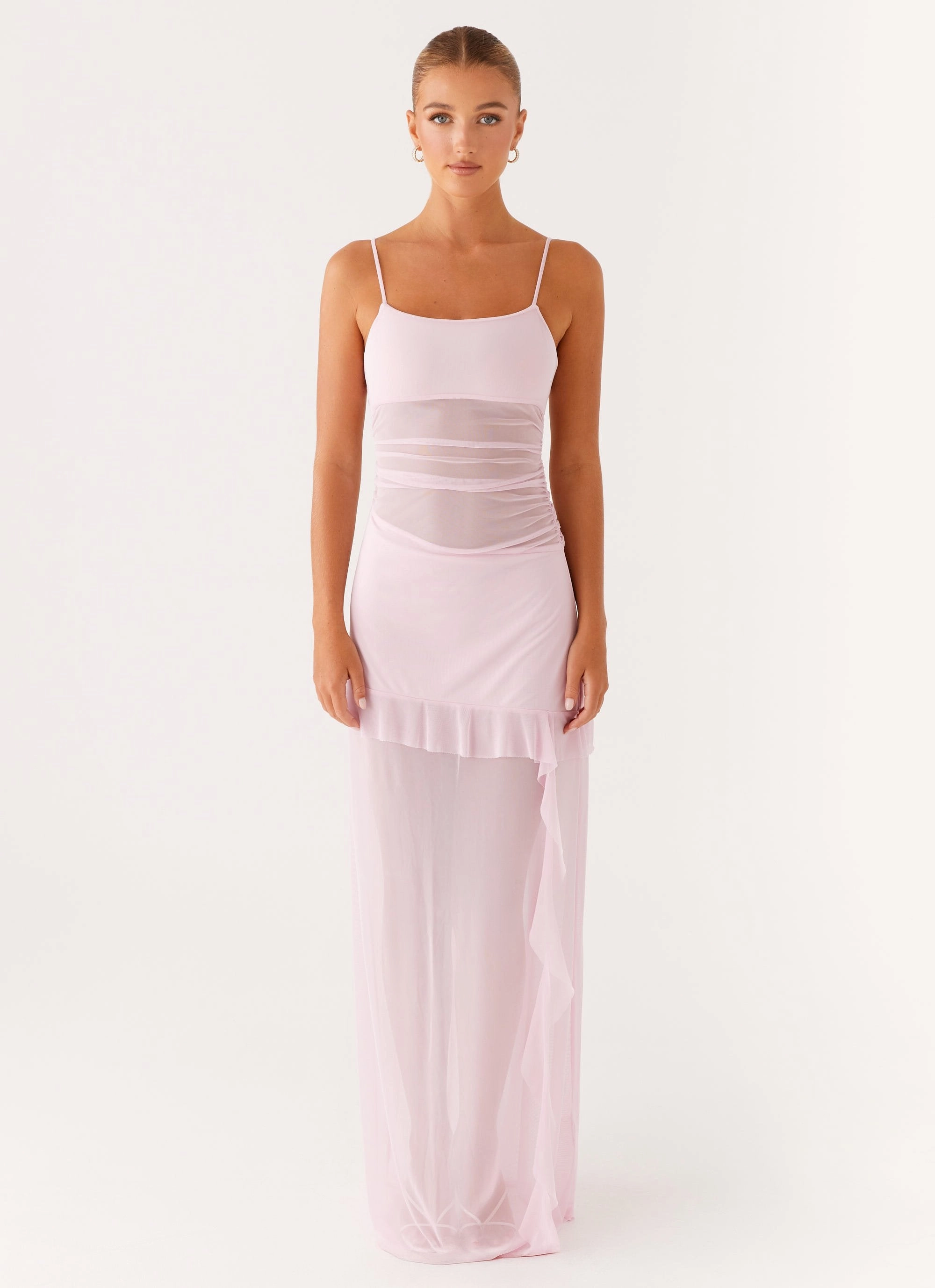 Relaxed-fit Light and Comfortable Jenni Ruffle Maxi Dress - Pink