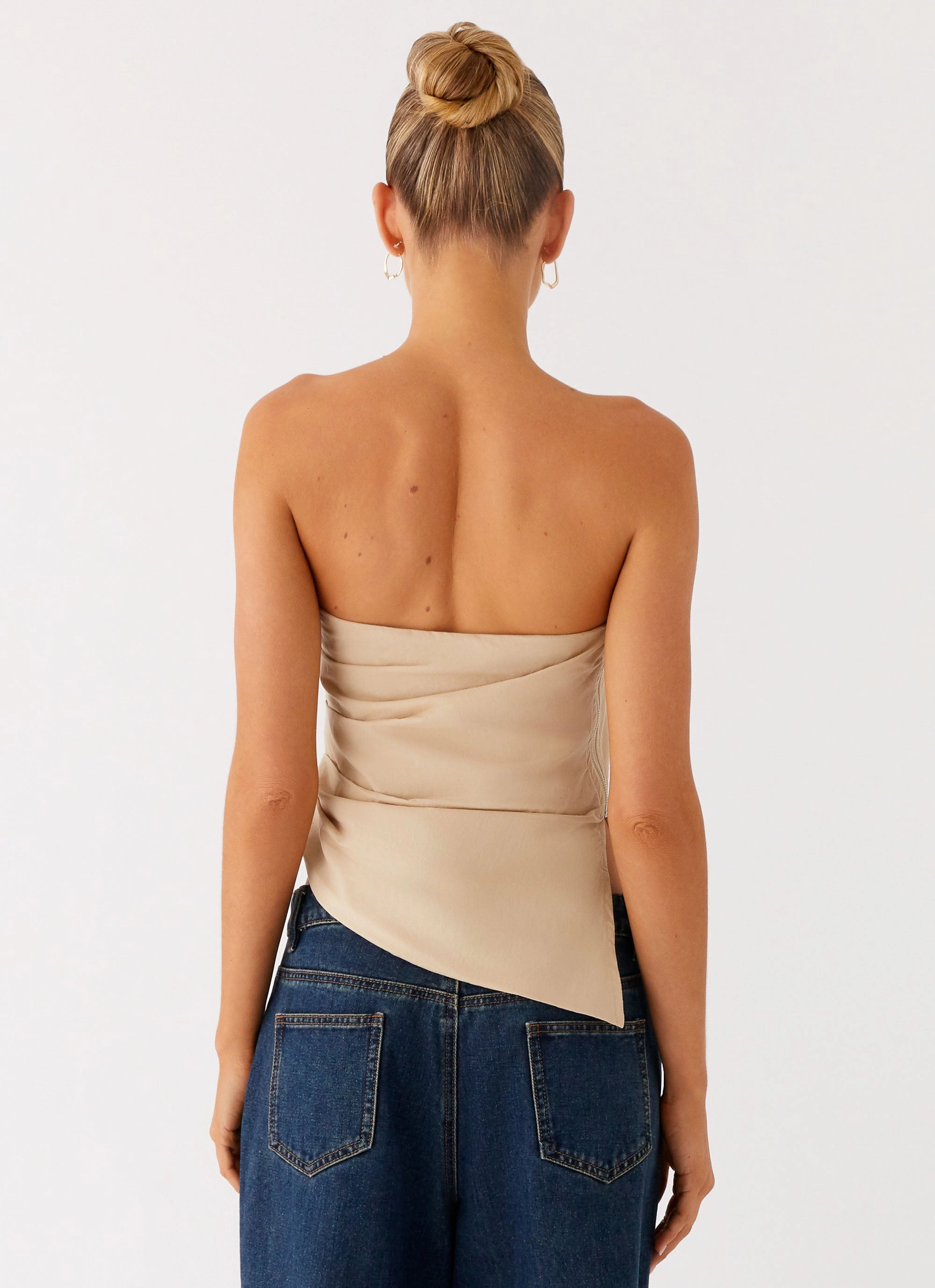 Snag Free Fabric Briana Strapless Top - Tan