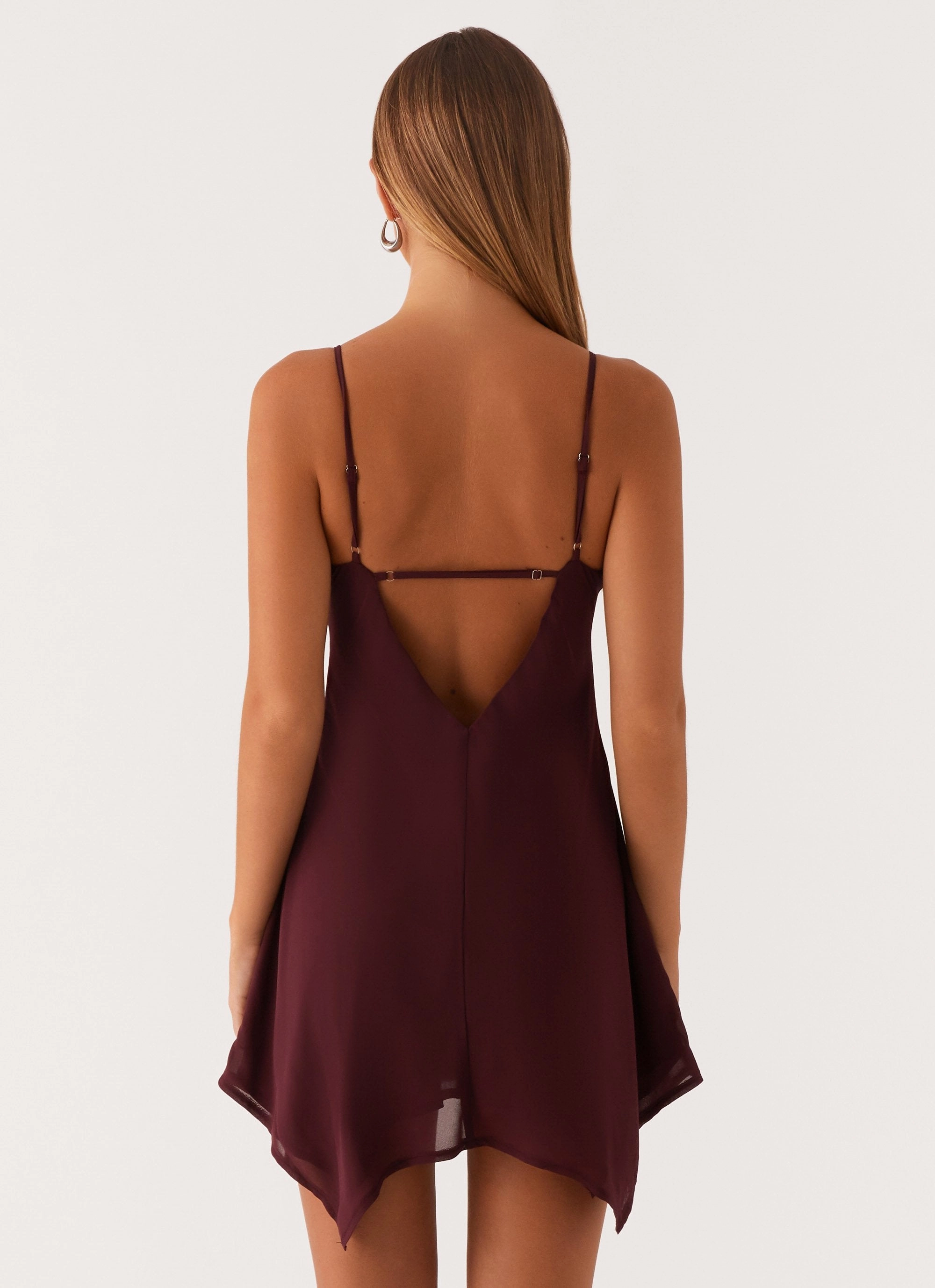 Villa Mood Briella Chiffon Mini Dress - Mulberry