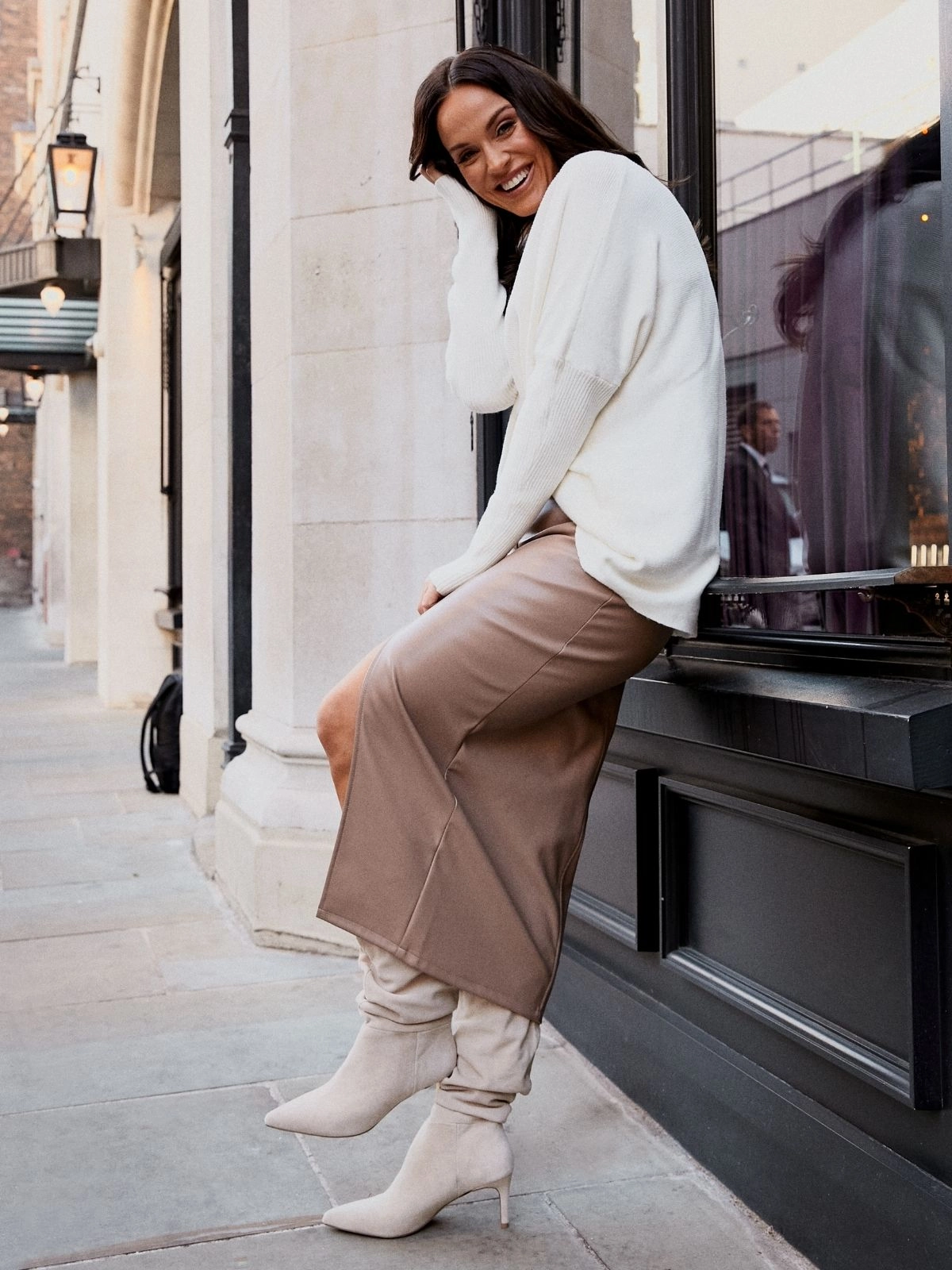 Brielle Pu Midi Skirt / Camel Fashion Week Ready