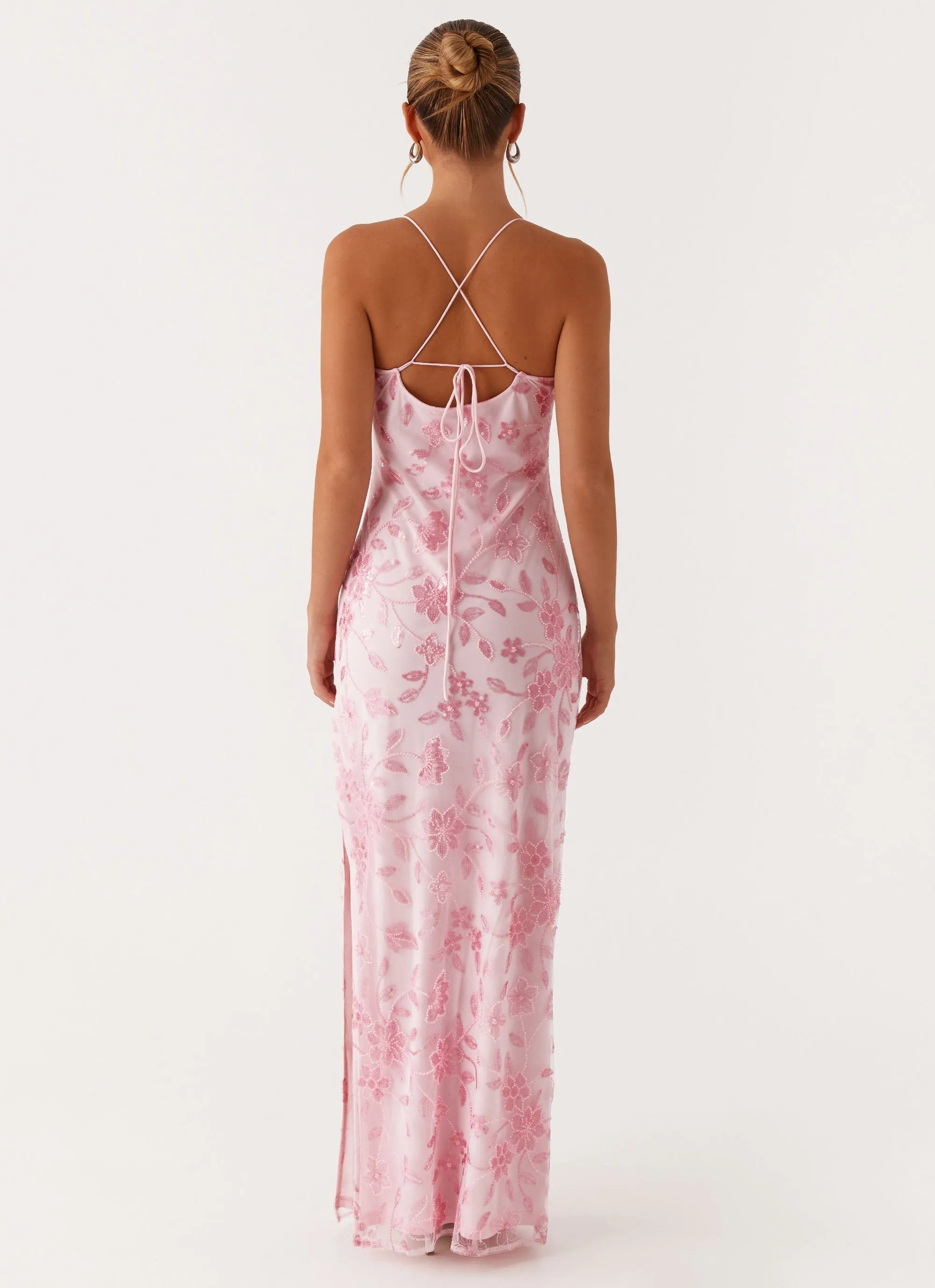 Bright Lights Beaded Maxi Dress - Pink Lightweight Wear