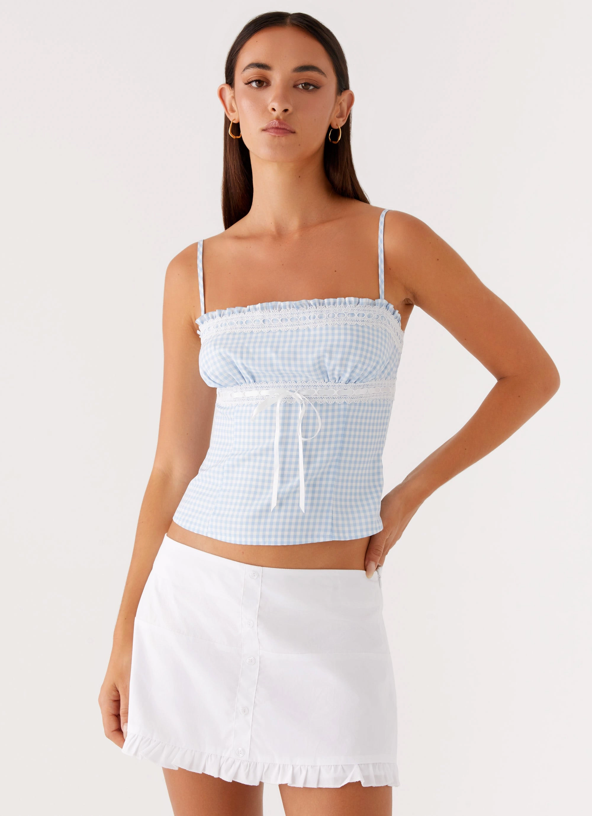 Trendy Outfit Delicate Texture Bristol Mini Skirt - White