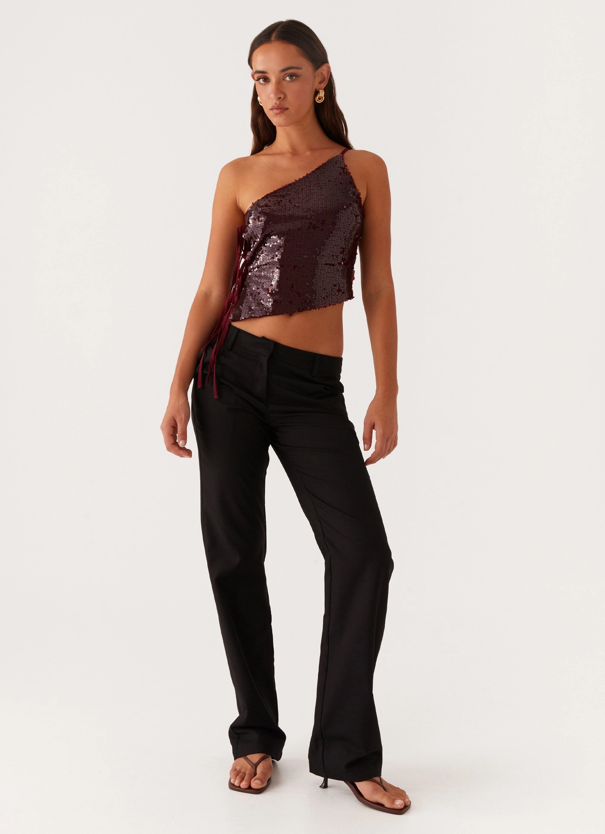 Britley Fitted Trouser - Black Side zipper