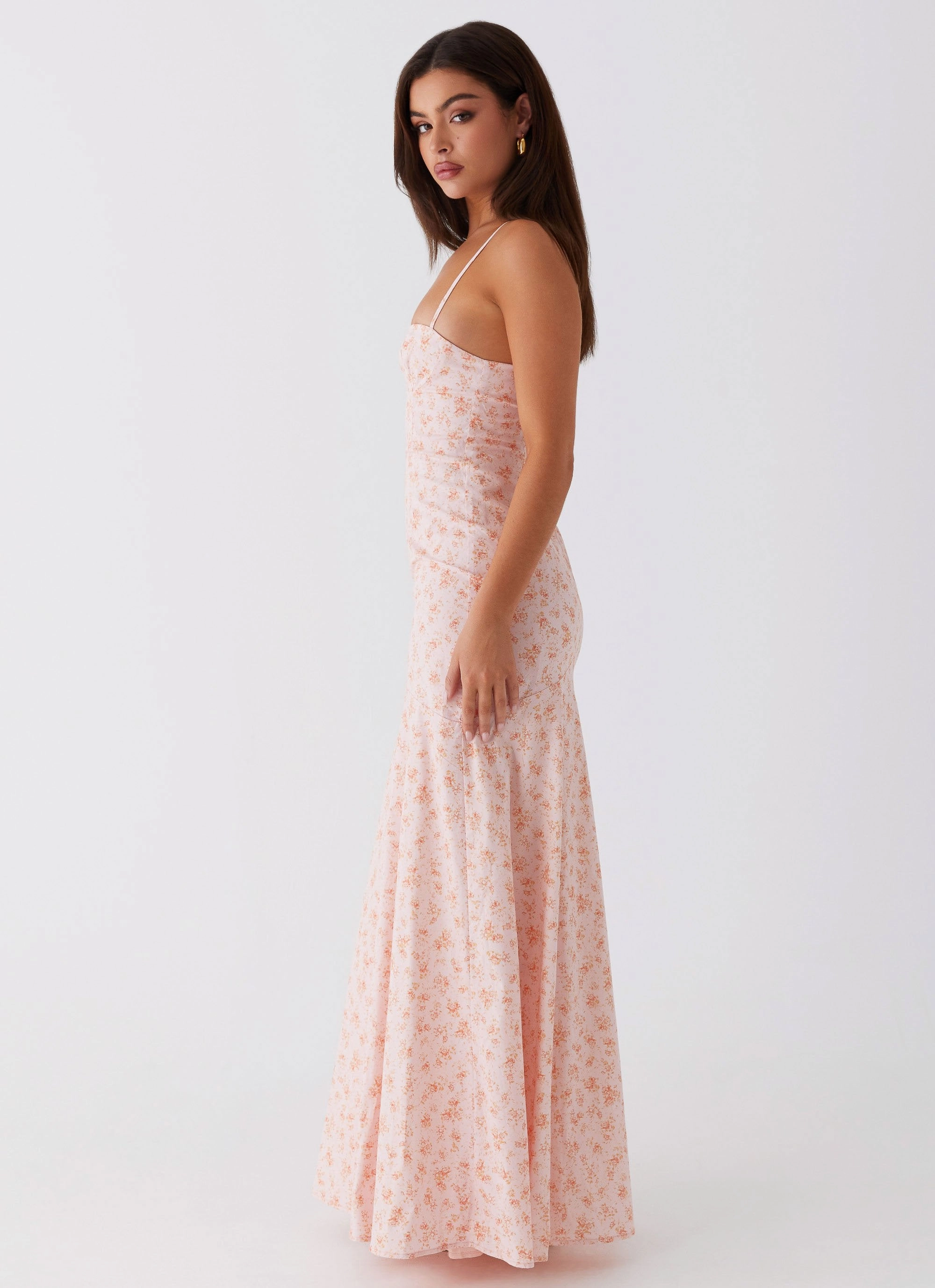 Fresh Glow Relaxed Layer Britney Maxi Dress - Pink Ditsy Floral