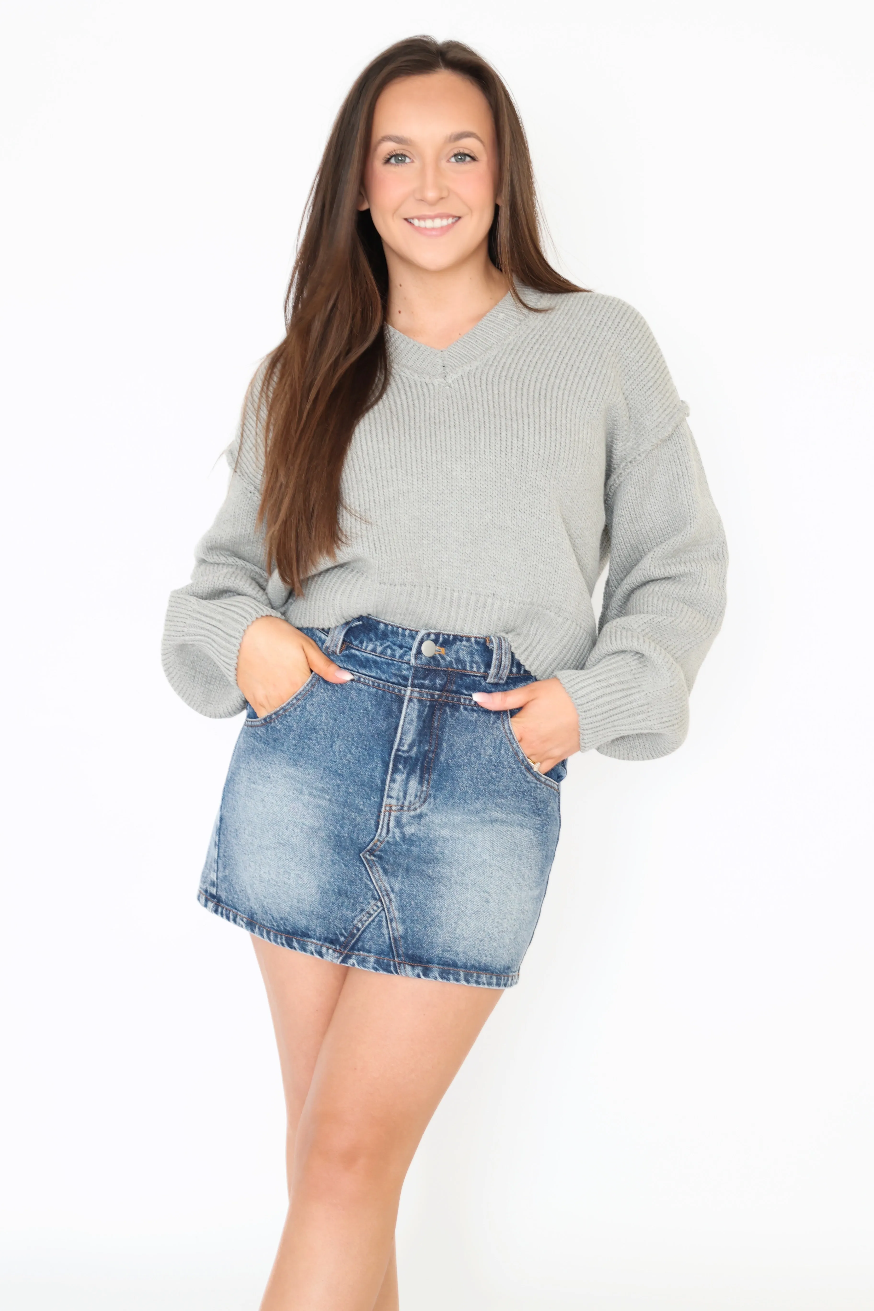 Britt Denim Skirt Casual Layer Rest Easy