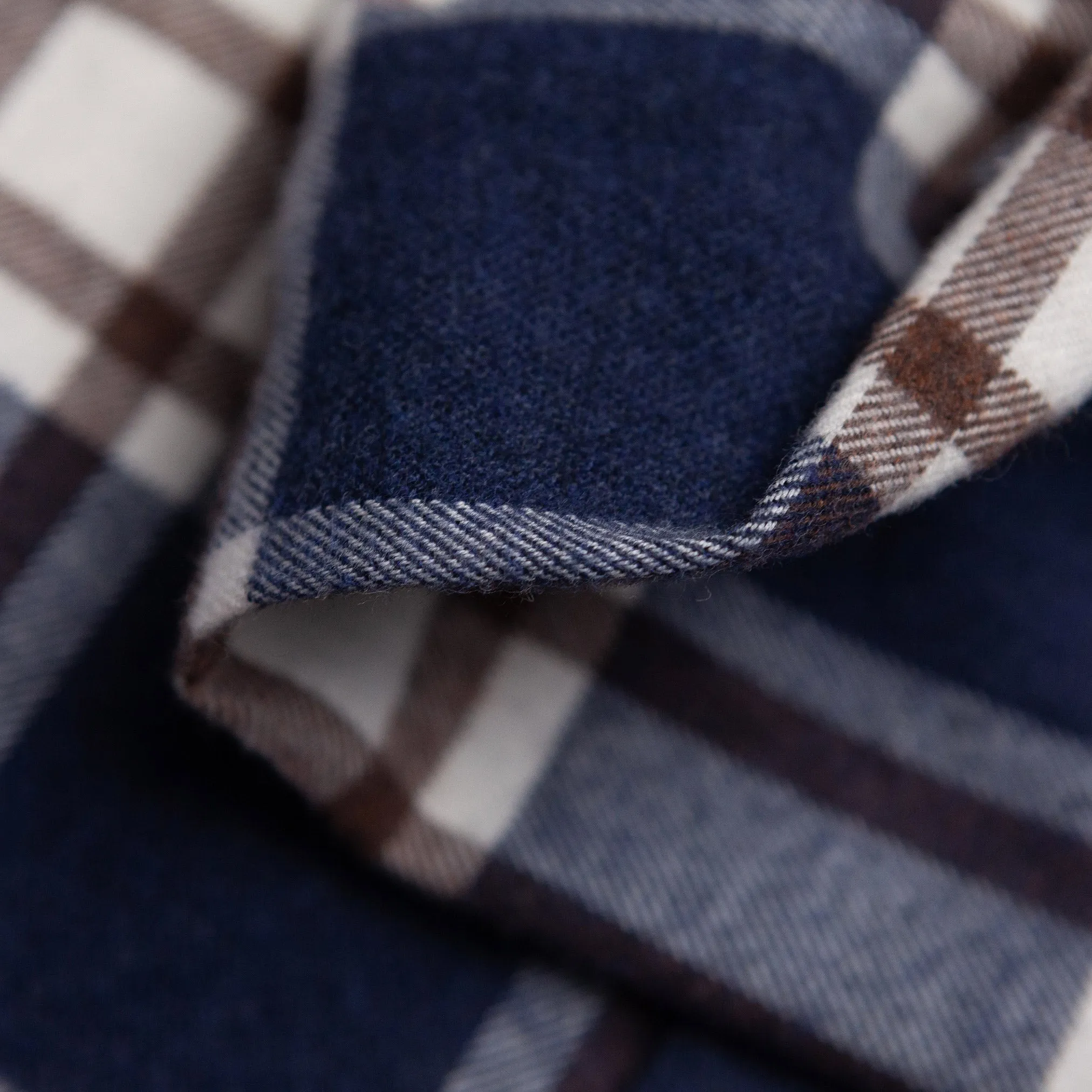 Brushed Flannel Shirt in Brown & Navy Plaid
