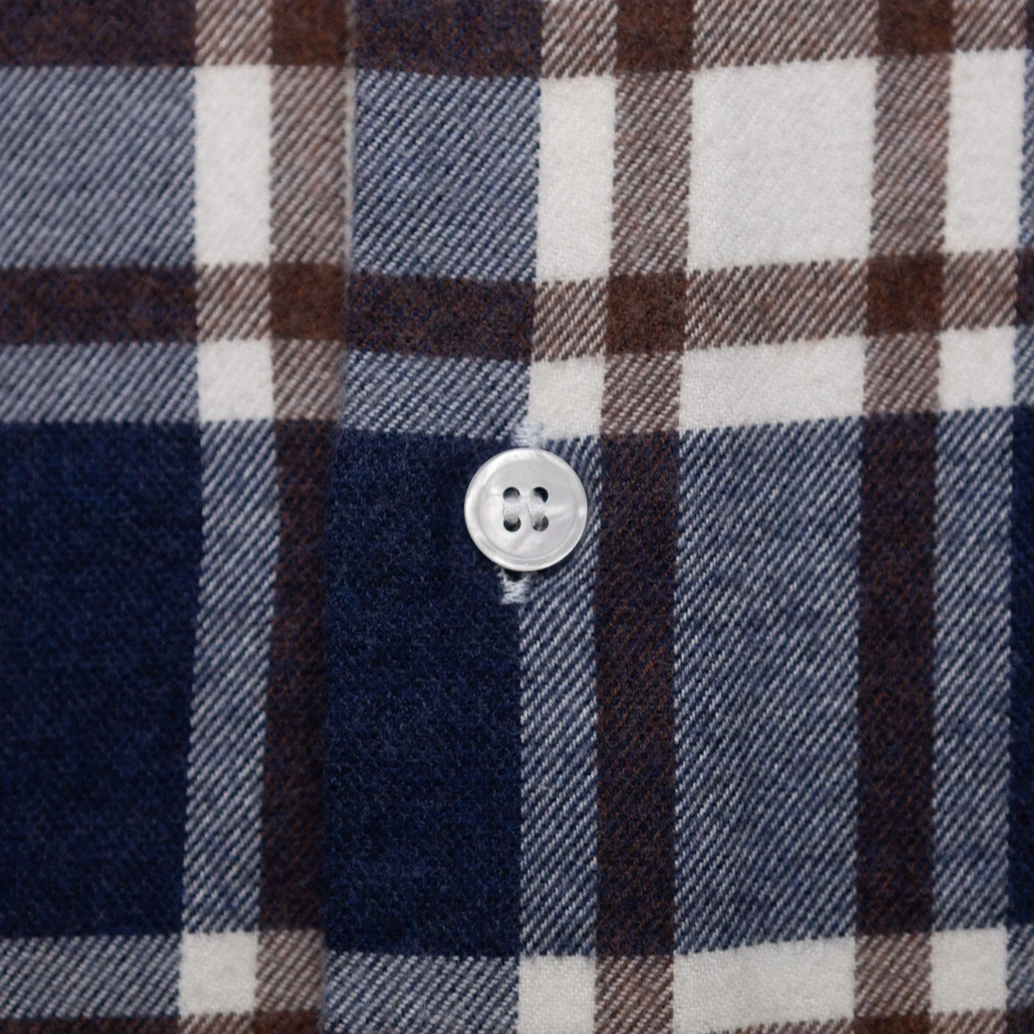 Brushed Flannel Shirt in Brown & Navy Plaid