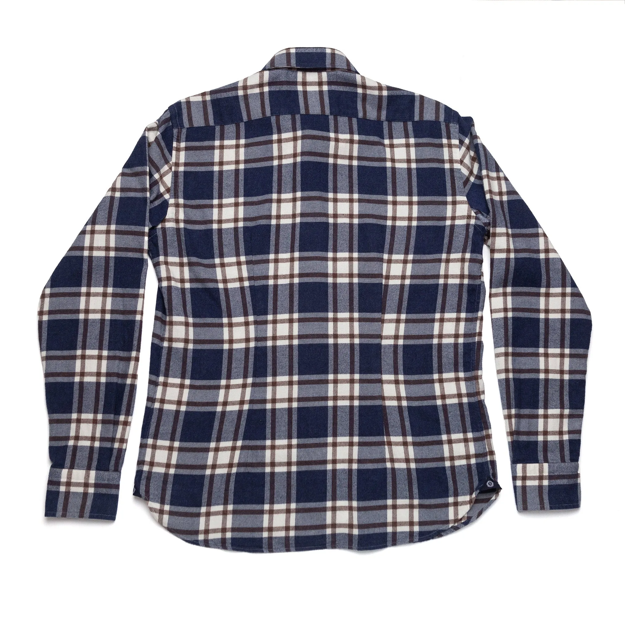 Brushed Flannel Shirt in Brown & Navy Plaid