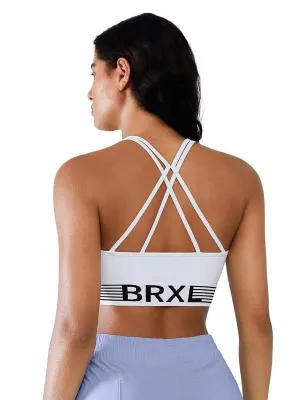 Brxl Seamless Low Impact Strappy Cross Back Bra Softened Edges
