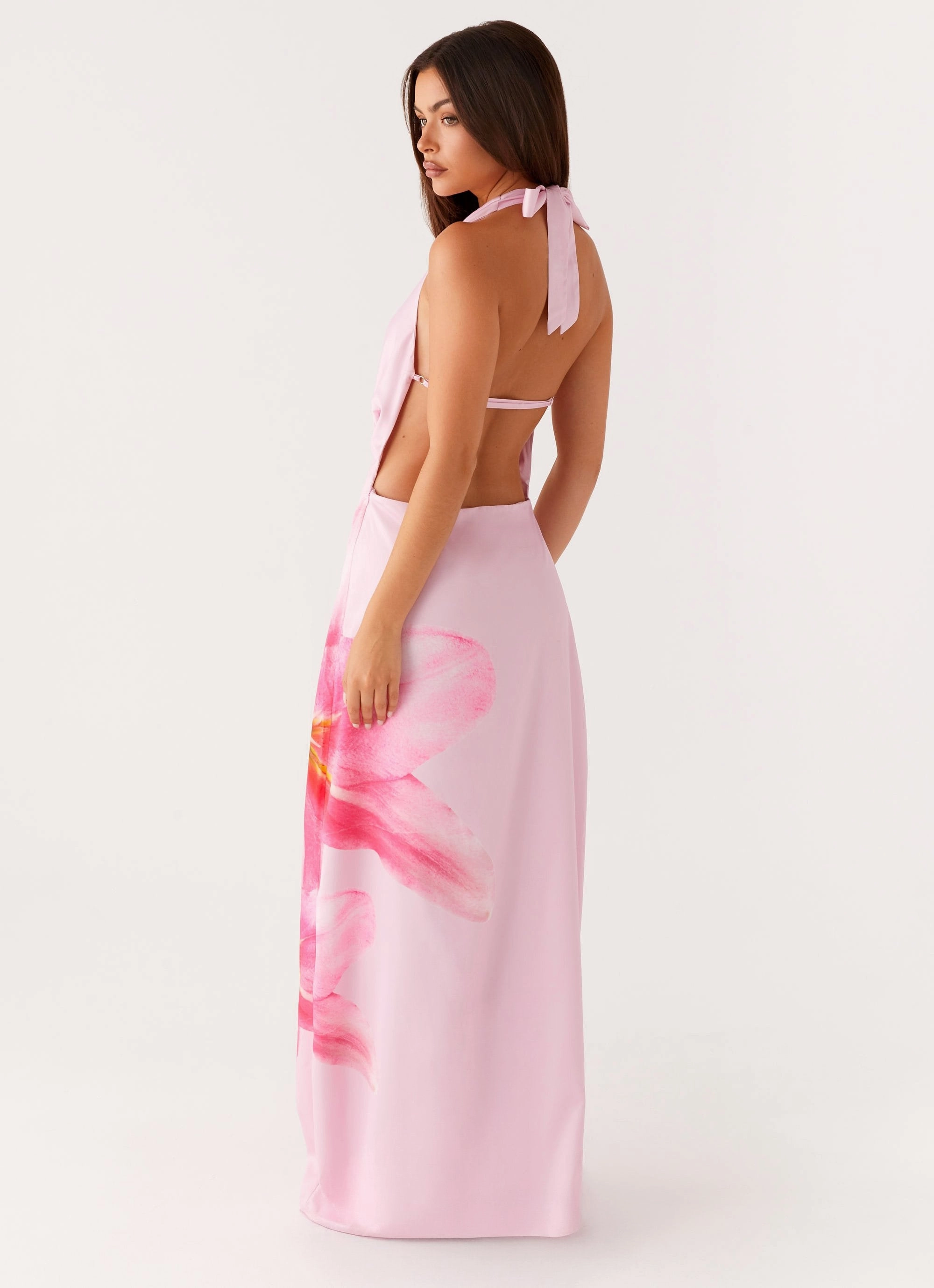Bryony Cowl Maxi Dress - Pink Classic Edge Polished Layer
