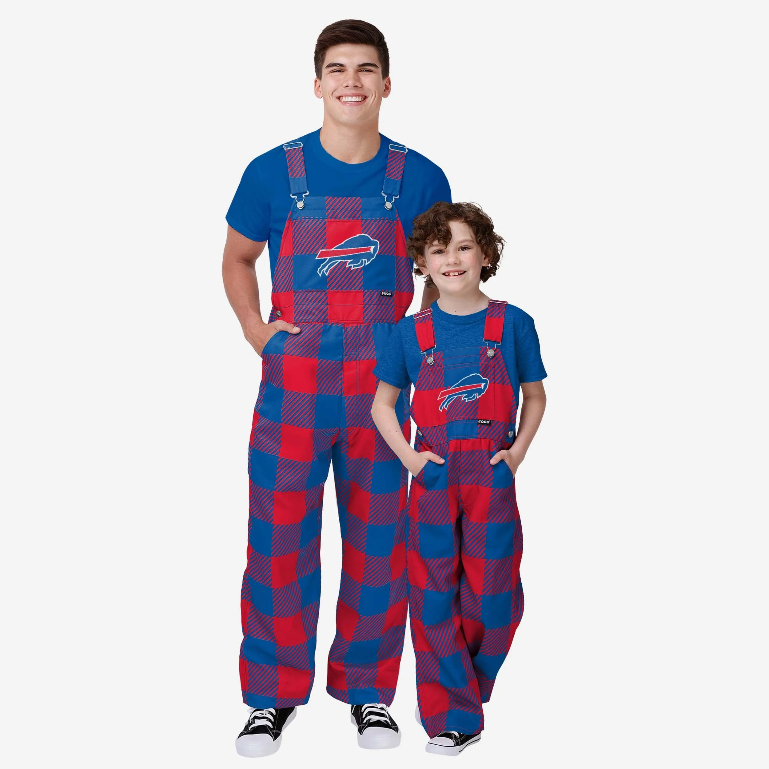 Buffalo Bills Youth Plaid Bib Overalls
