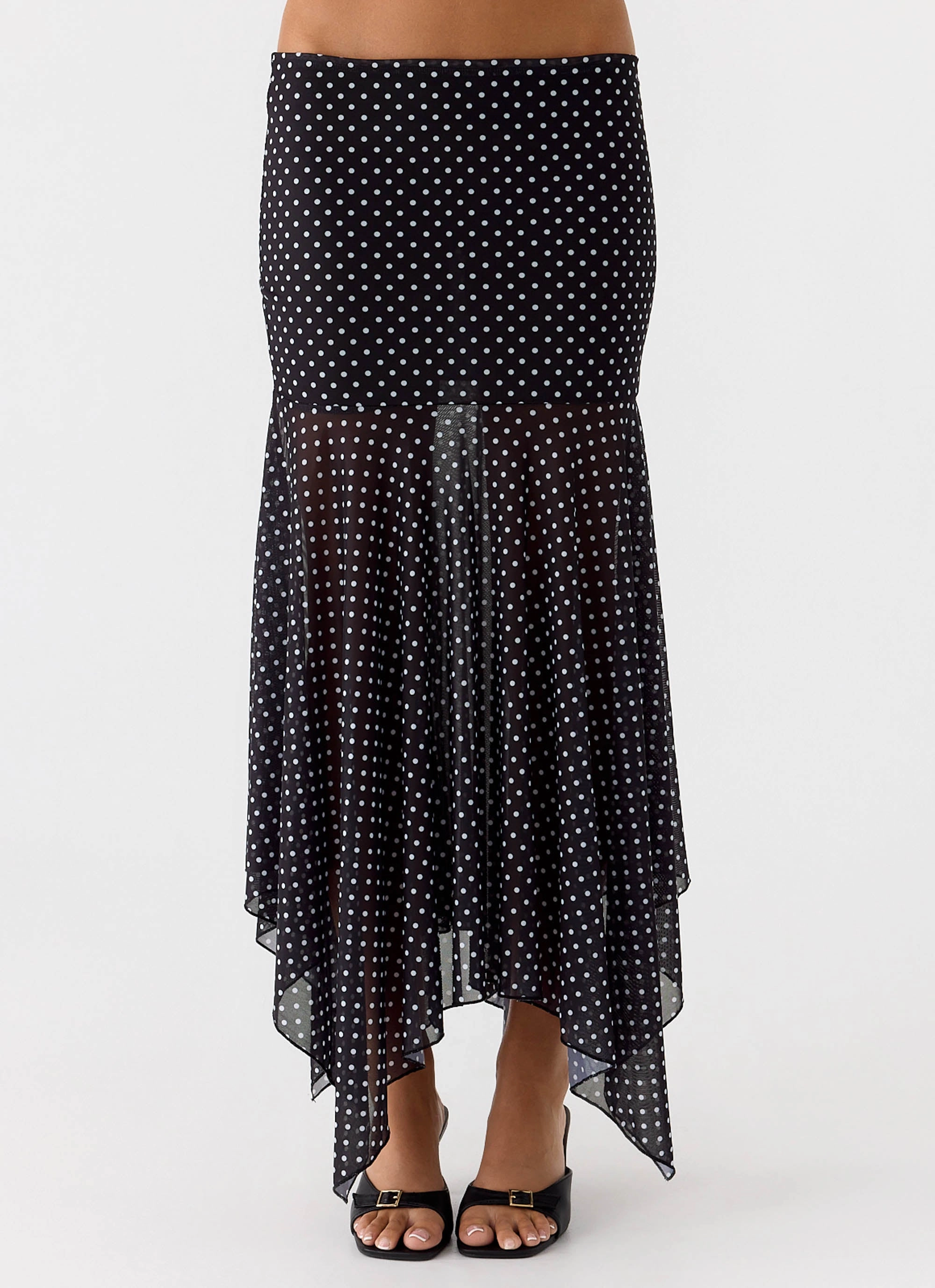 Buffy Maxi Skirt - Black Polkadot Cozy Movement