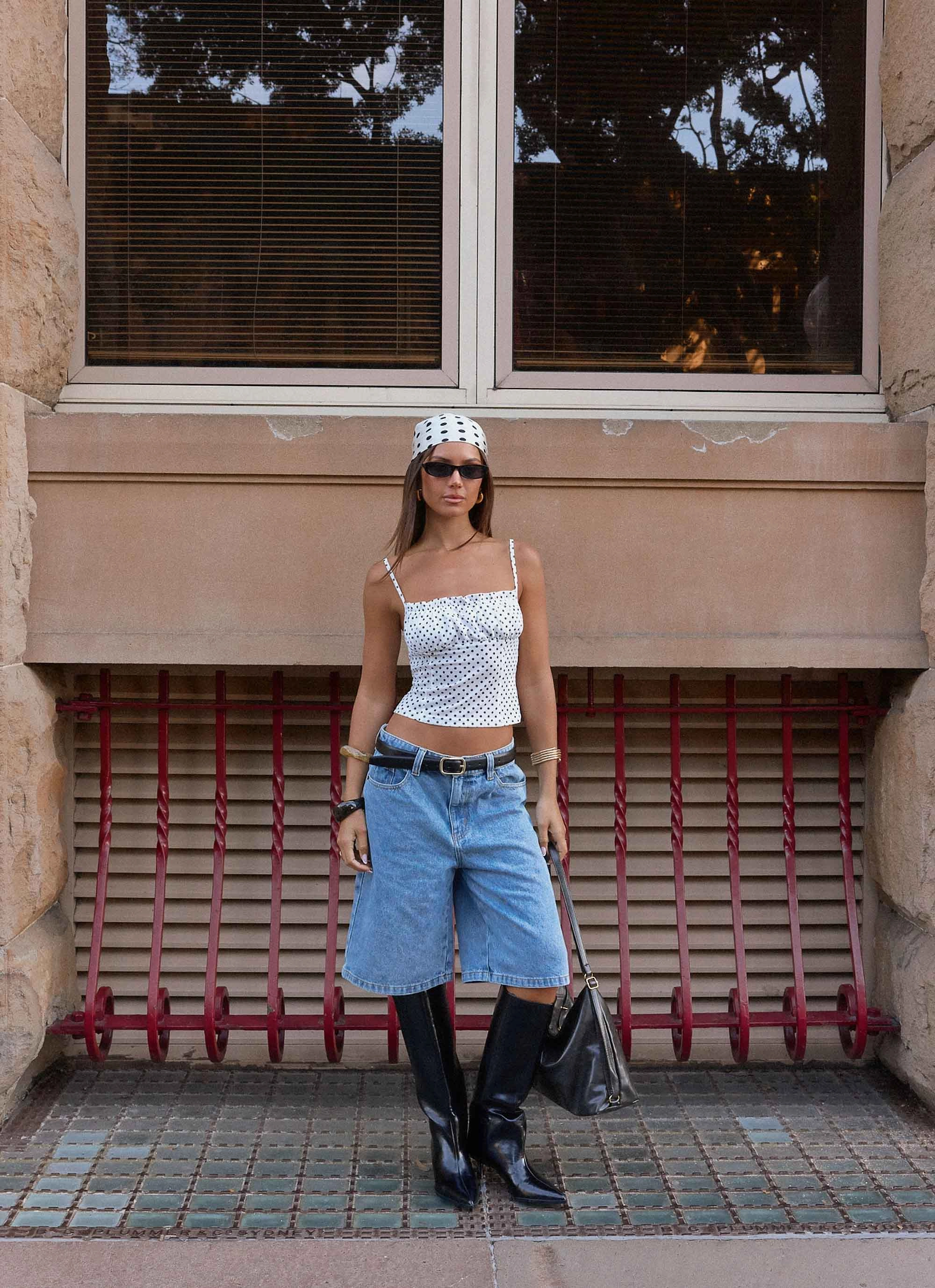 Buffy Top - White Polkadot Stylish Basics