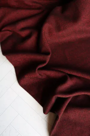 Burgundy | Seawool Tweed Flannel | Robert Kaufman