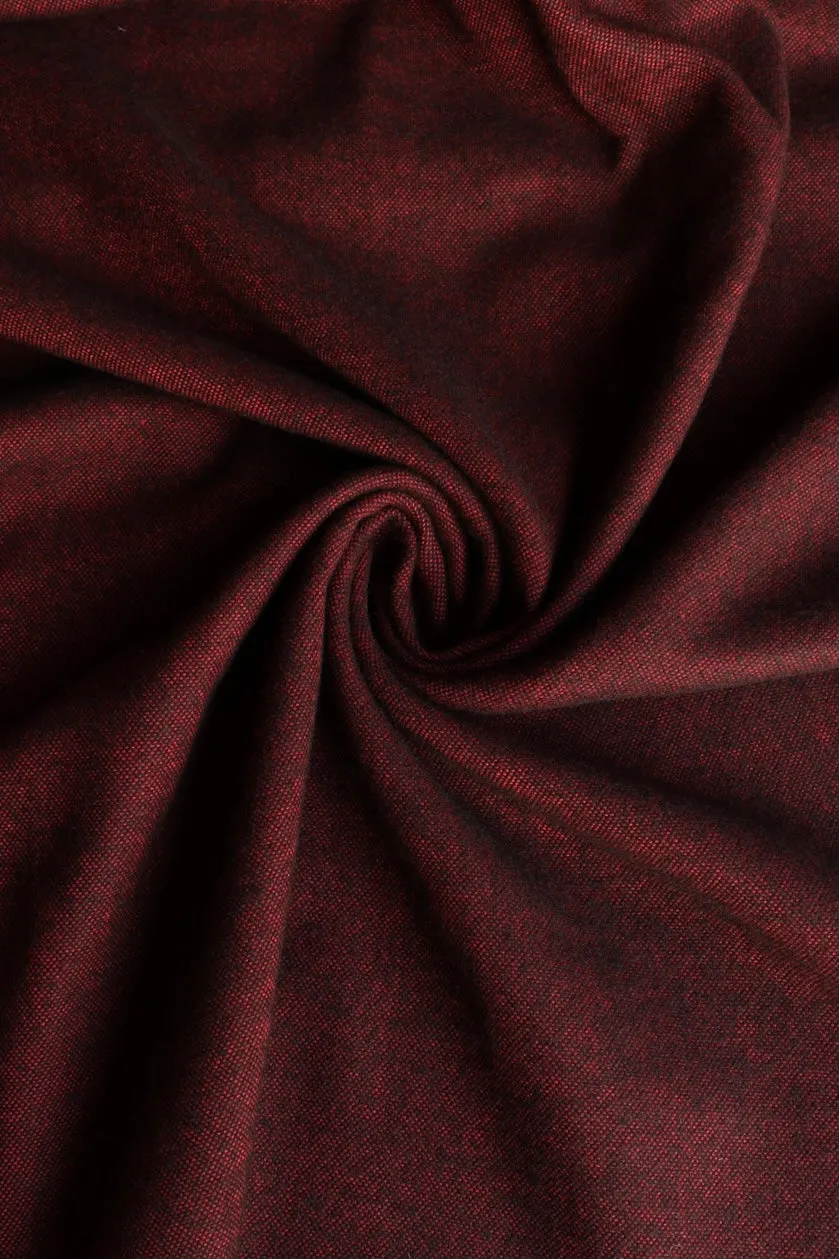 Burgundy | Seawool Tweed Flannel | Robert Kaufman