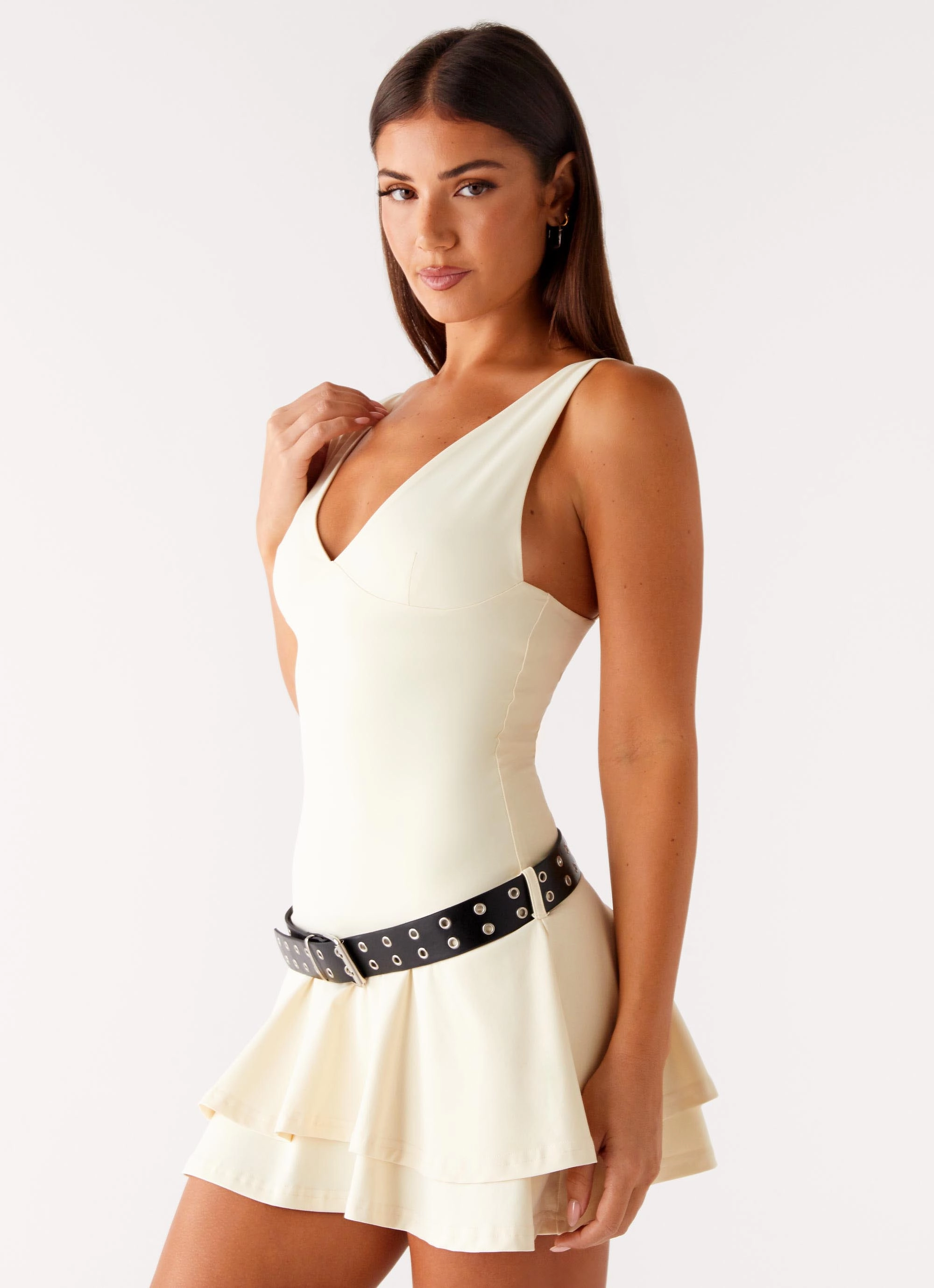 Gold Coast Mini Dress - Yellow Comfortable Look Unlined Look