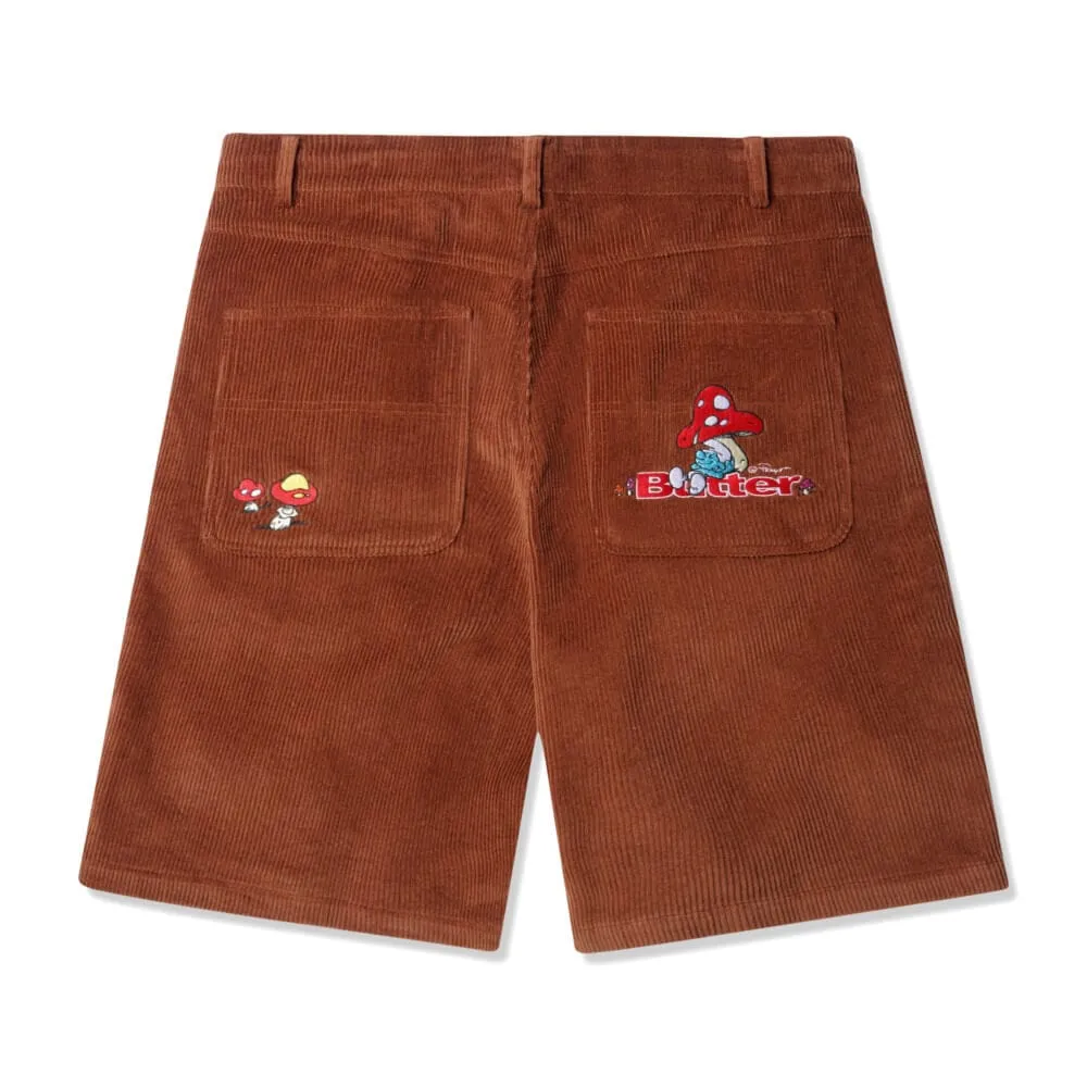 Butter Goods x Smurf Mushroom Corduroy Shorts Rust