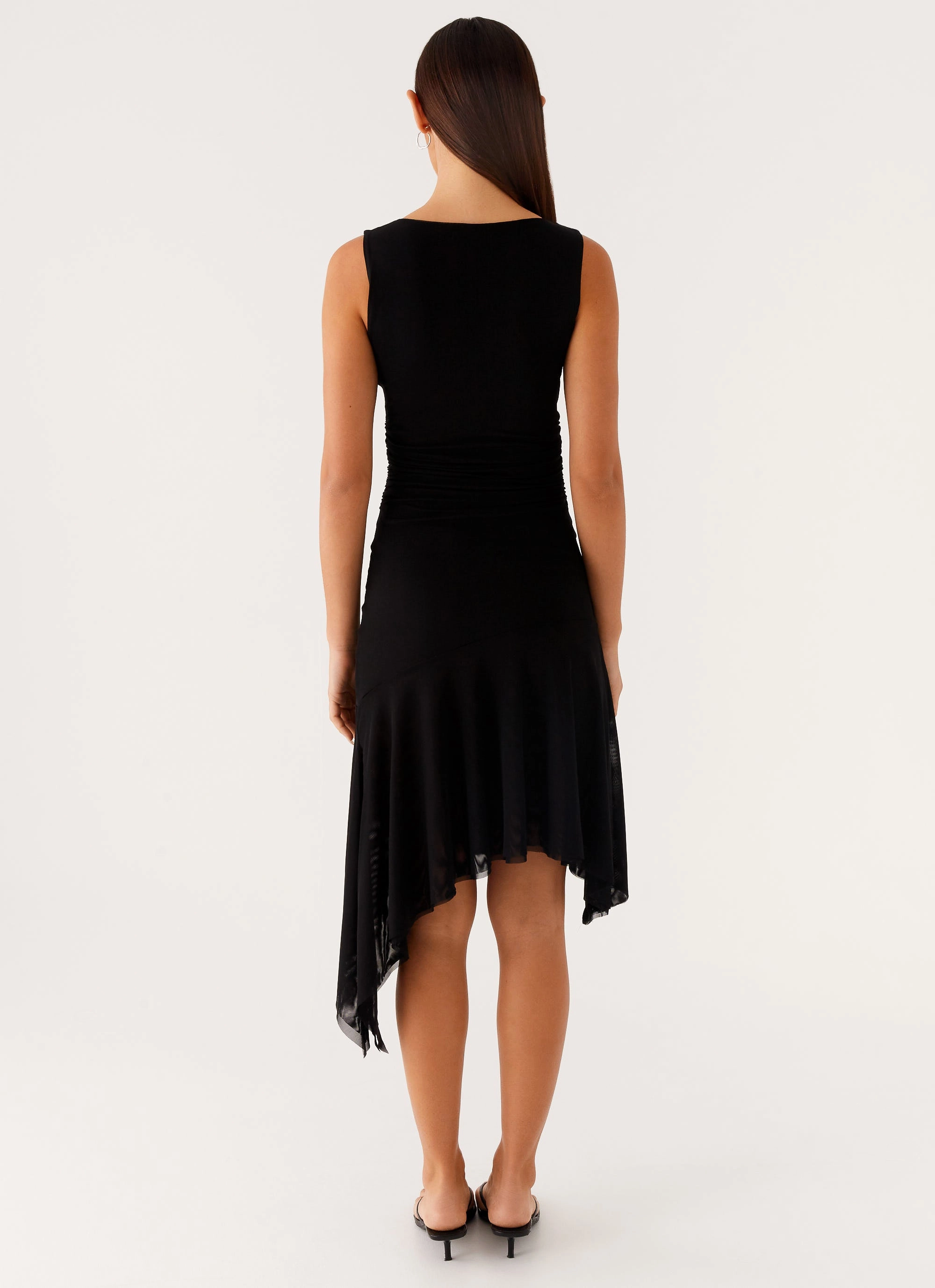 Winona Midi Dress - Black Semi Sheer Quick Drying