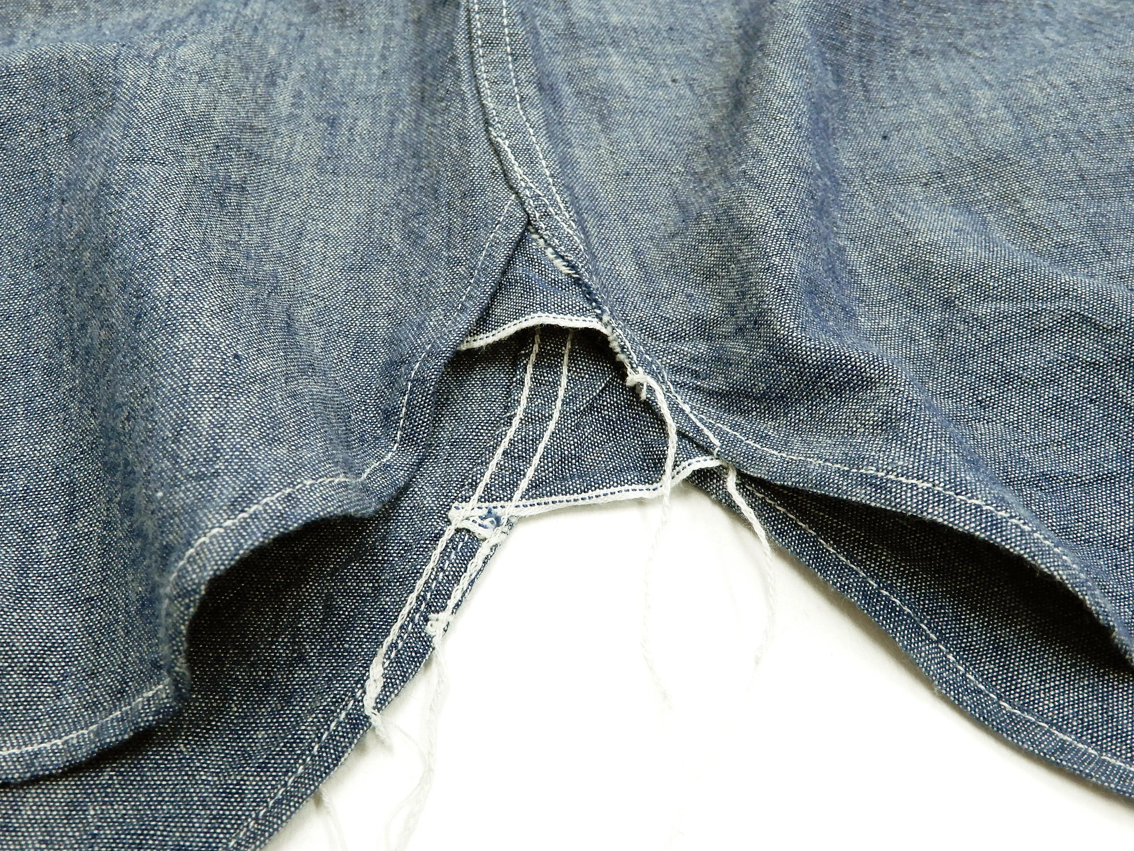 Buzz Rickson Chambray Shirt Men's U.S. Navy Military Style Plain Long Sleeve Button Up Shirt BR25995 Blue Chambray