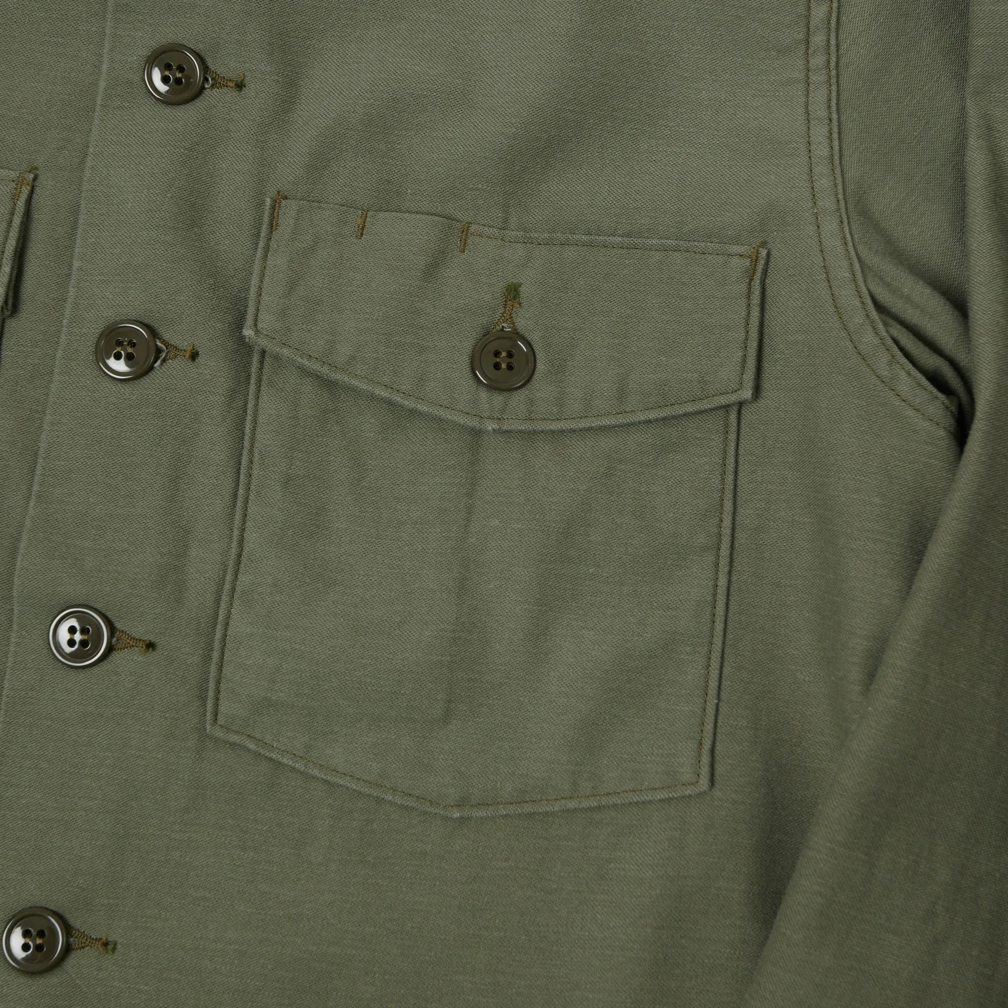 Buzz Rickson's OG-107 Cotton Sateen Utility Shirt - Olive