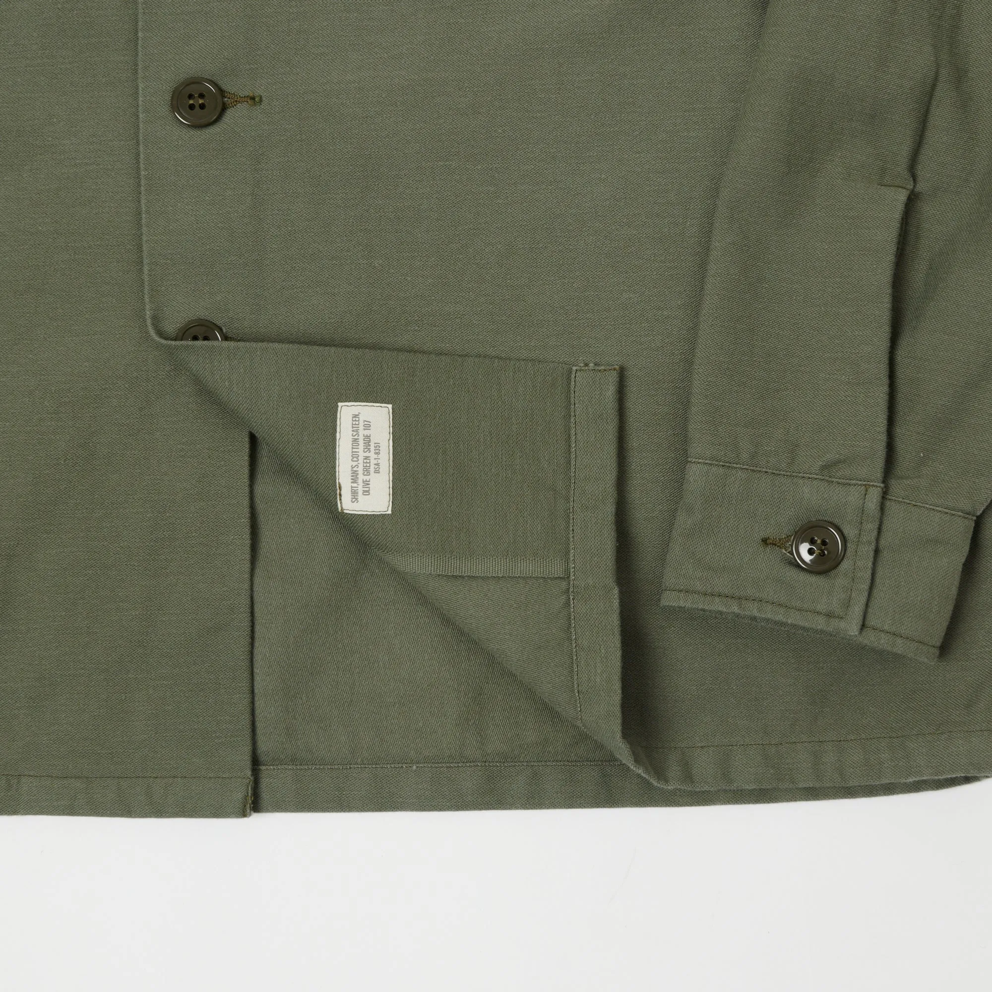 Buzz Rickson's OG-107 Cotton Sateen Utility Shirt - Olive