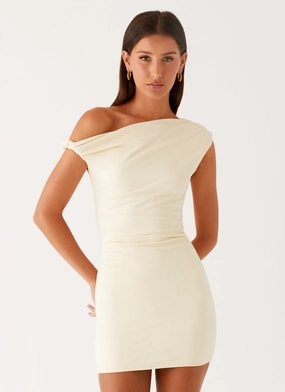 Byron Mini Dress - Sunny Yellow Mesh-Sleeve